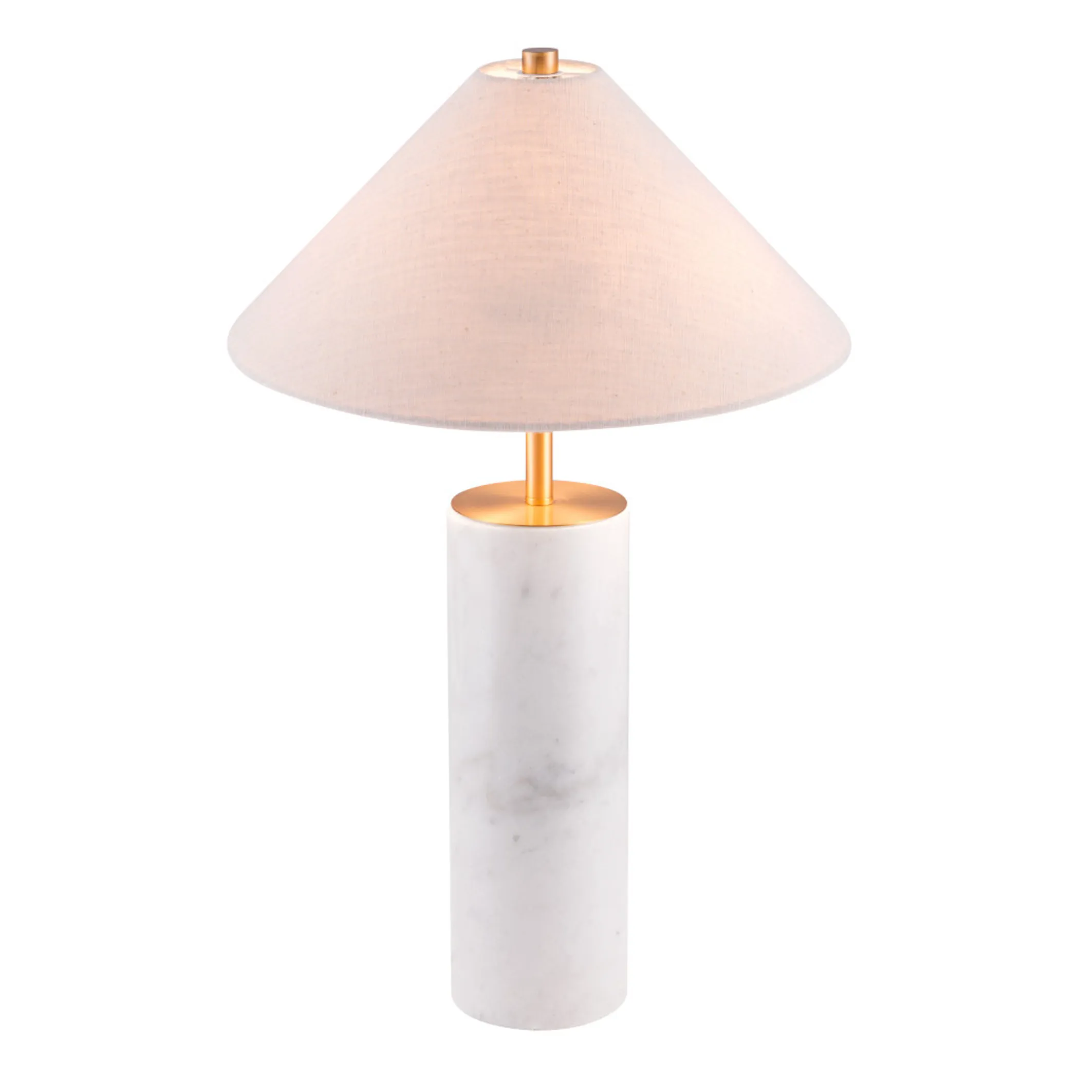 55" White Metal Bedside Table Lamp With Beige Empire Shade - Image 4