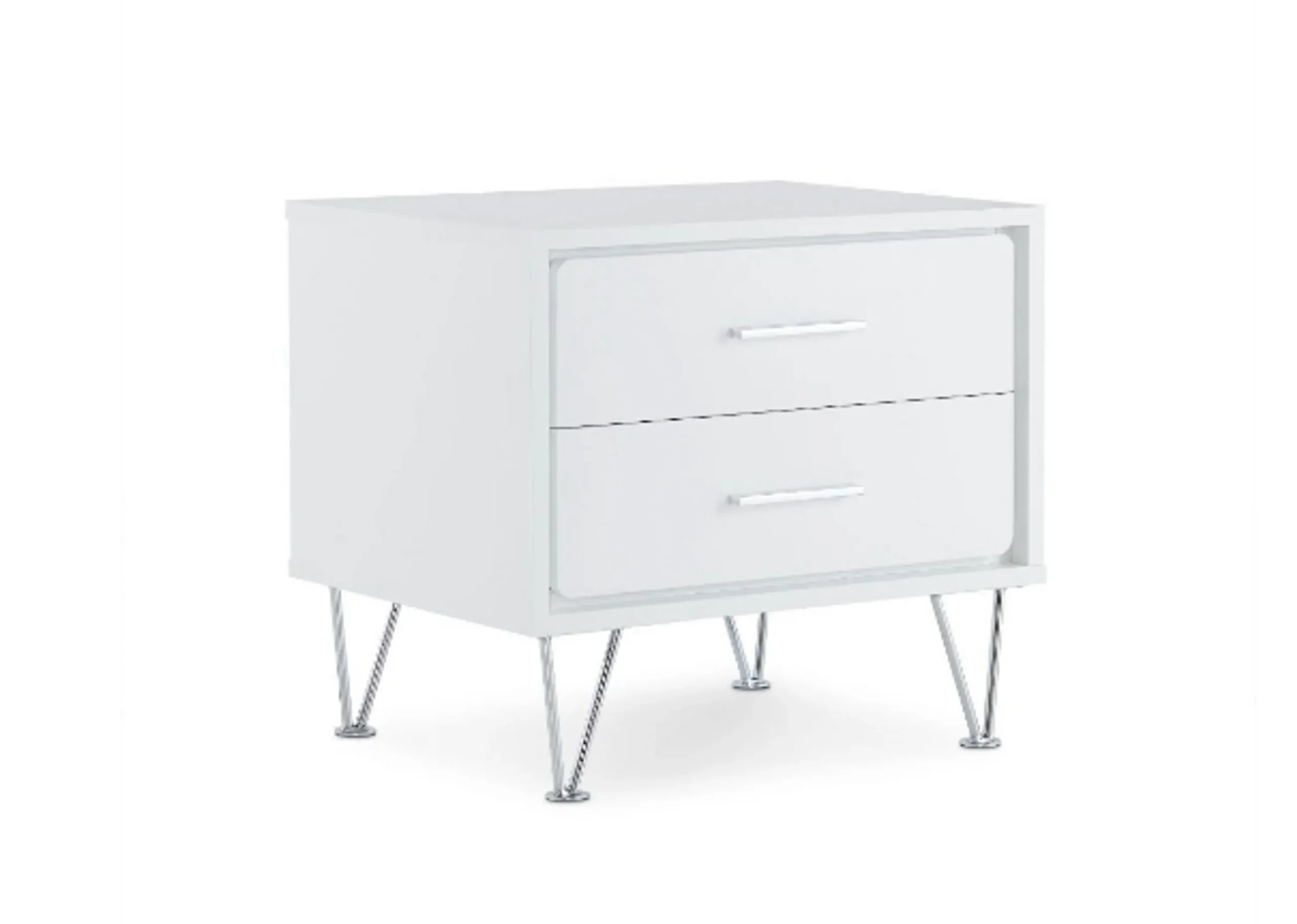 20" White Nightstand With Manufactured Wood Top - Image 2