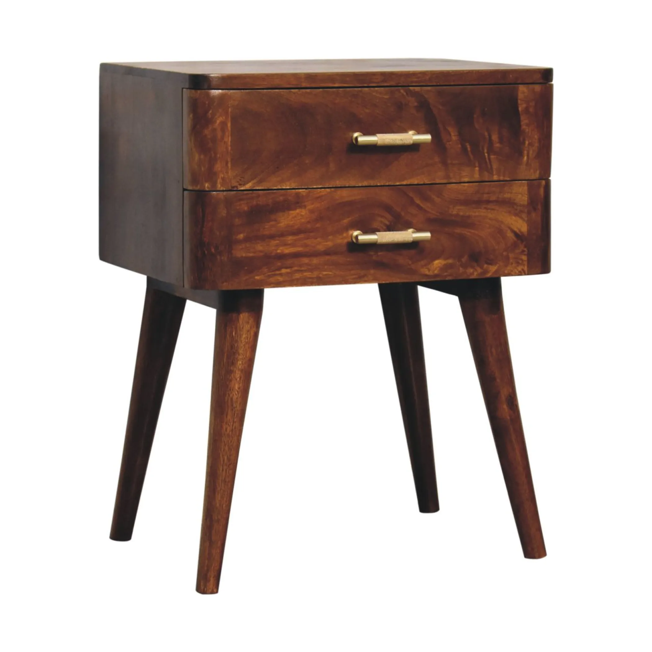 Solid Wood Two Drawer Nightstand - Image 4