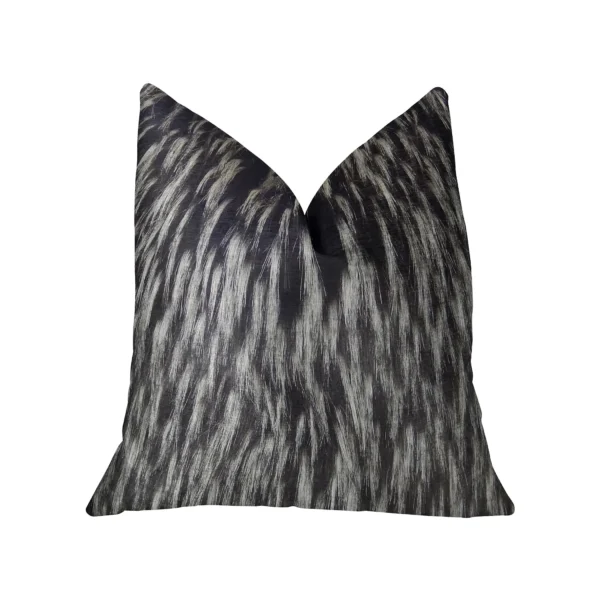 Plutus Wolf Fur Lover Black White Handmade Luxury Pillow