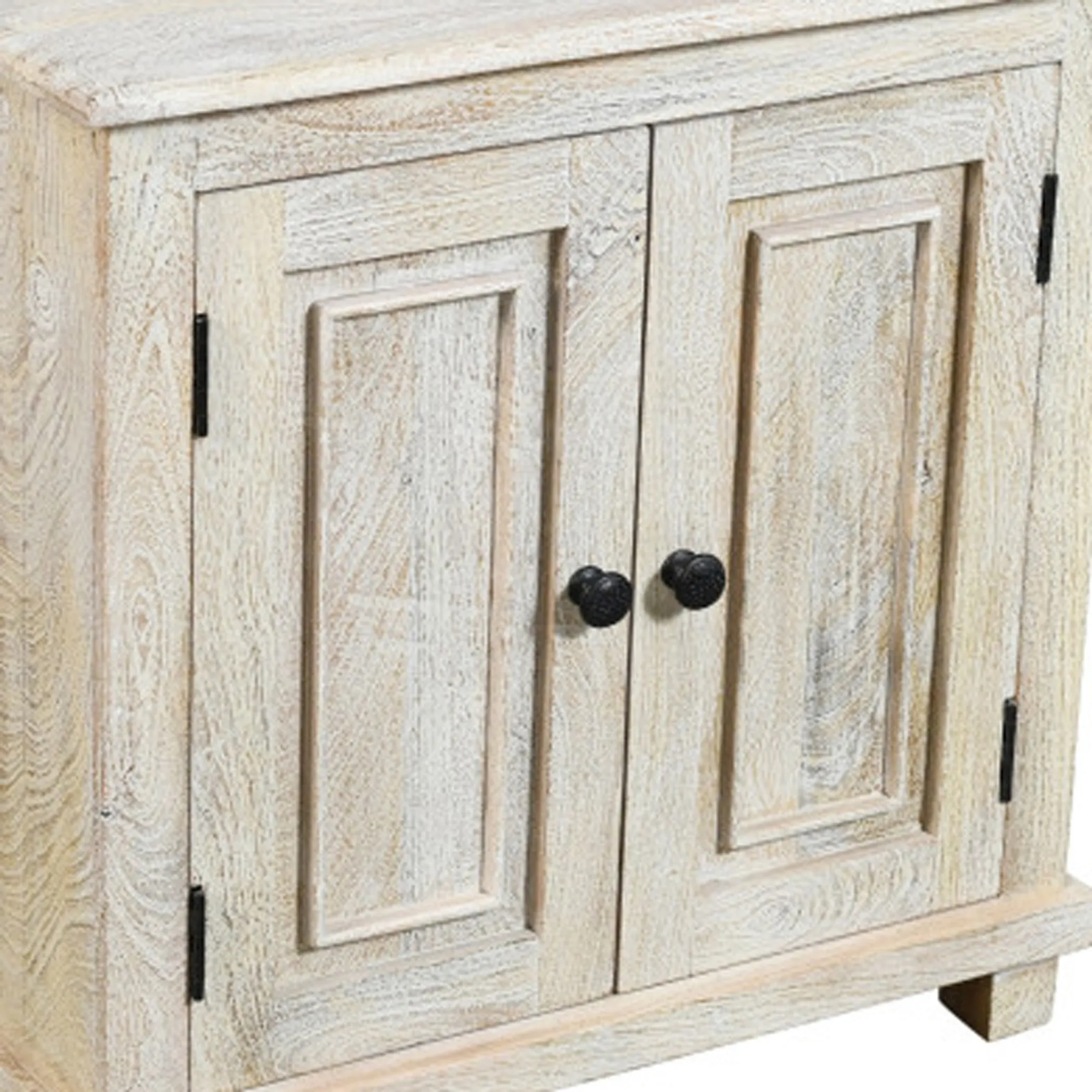 28" Distressed White Solid Wood Nightstand With Storage - Image 6