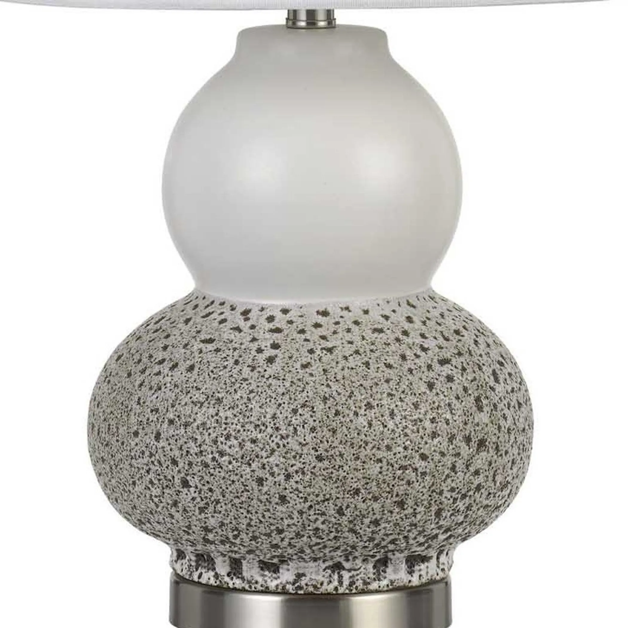 Set Of Two 24" Silver Metal Two Light Desk Table Lamps With White Globe Shade - Image 3