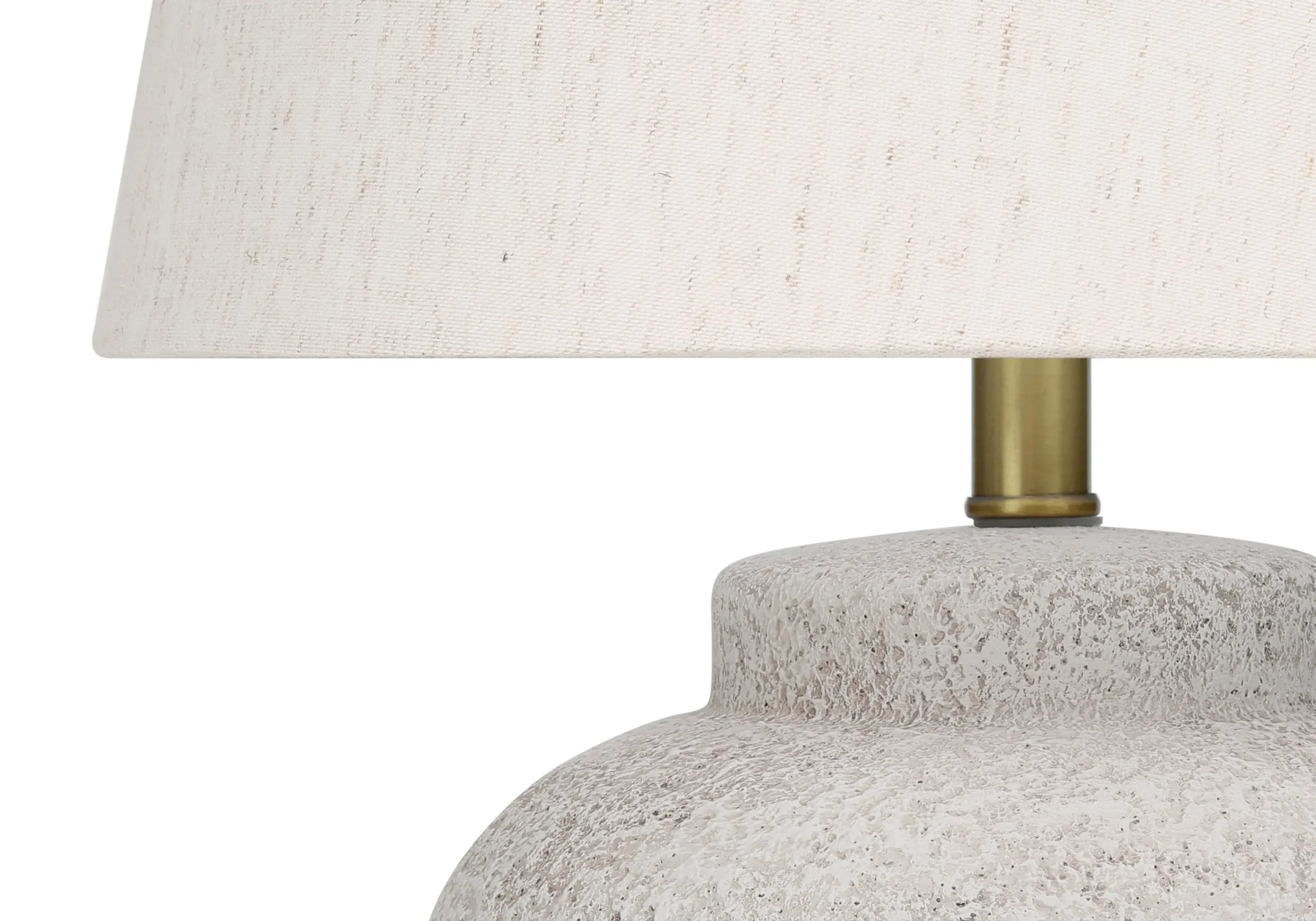 22" Cream Concrete Urn Table Lamp With Cream Abstract Empire Shade - Image 4
