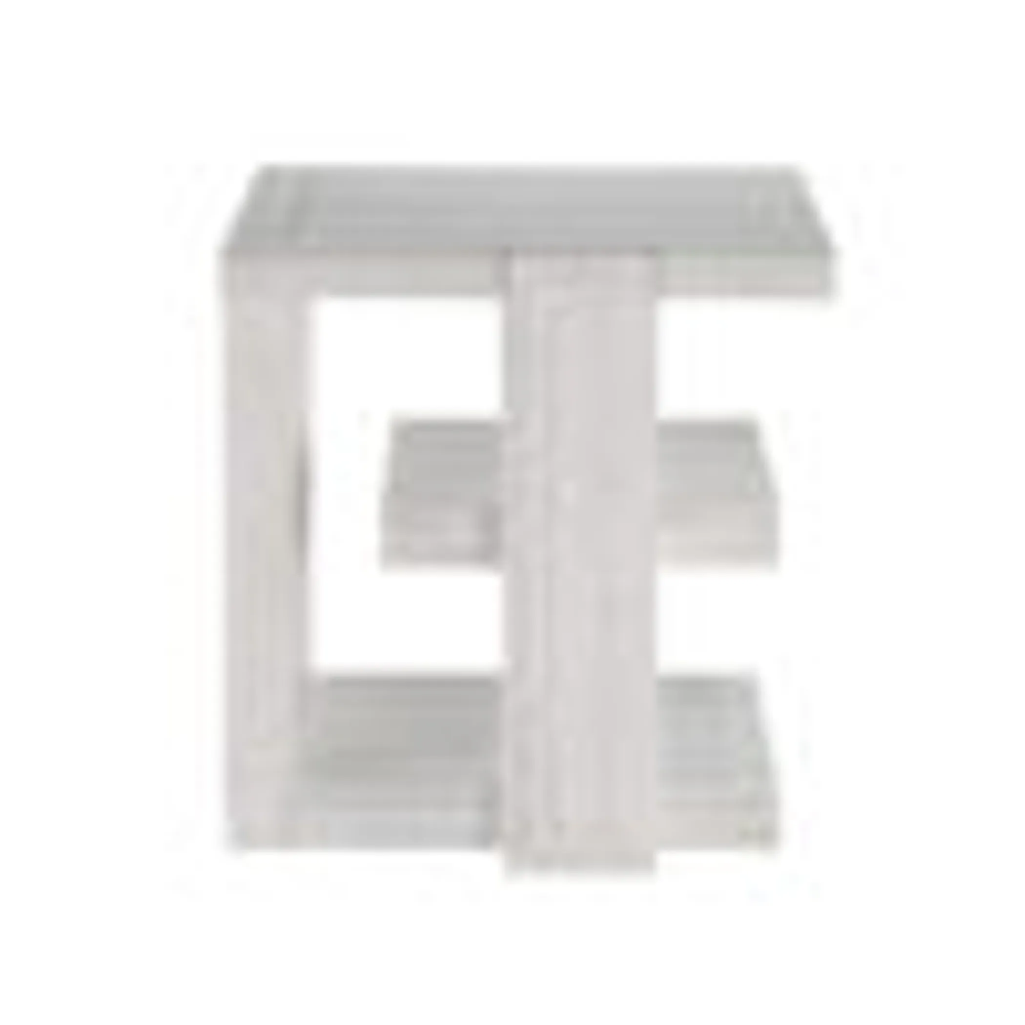 Sunset Trading Dover 24" Large Square Side End Table with Storage Shelves | Cerused White Oak Wood - Image 3