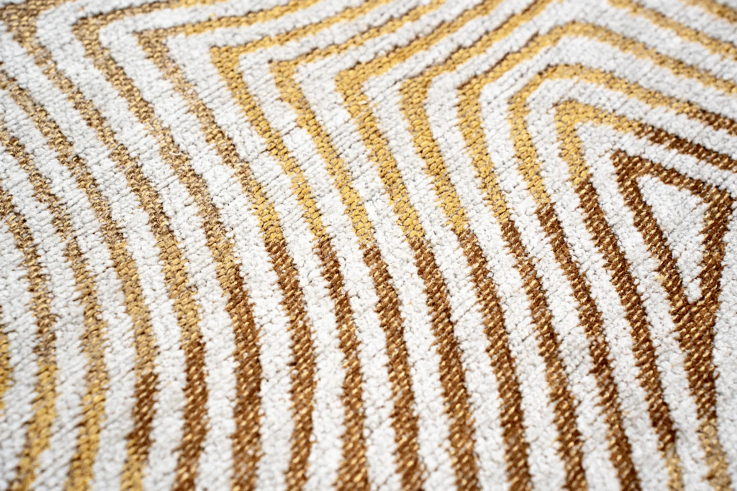 2' X 5' Beige Gold And Brown Geometric Washable Area Rug With UV Protection - Image 6