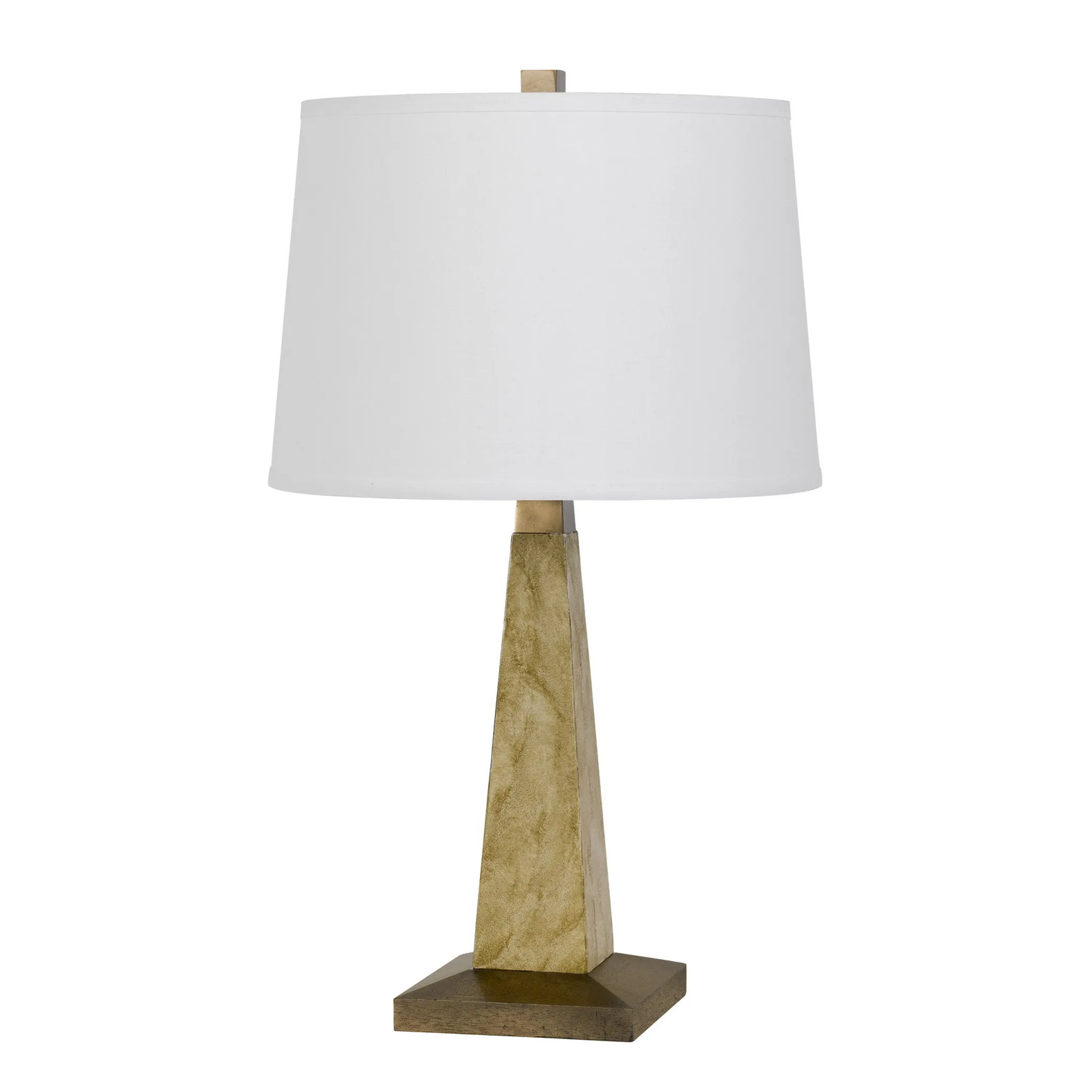 28" Brown Table Lamp With Off White Empire Shade - Image 2