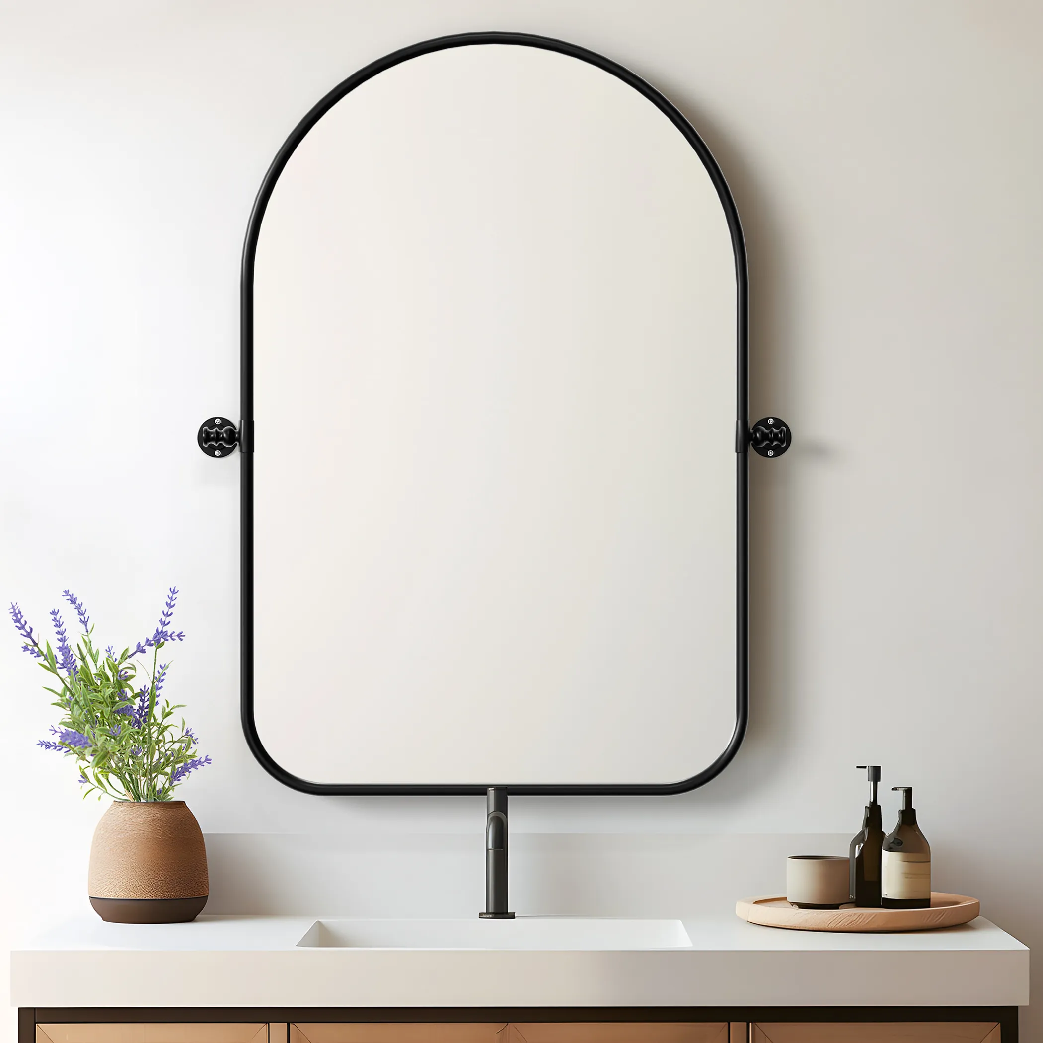 Arch Metal Swivel Framed Accent Mirror - Image 6