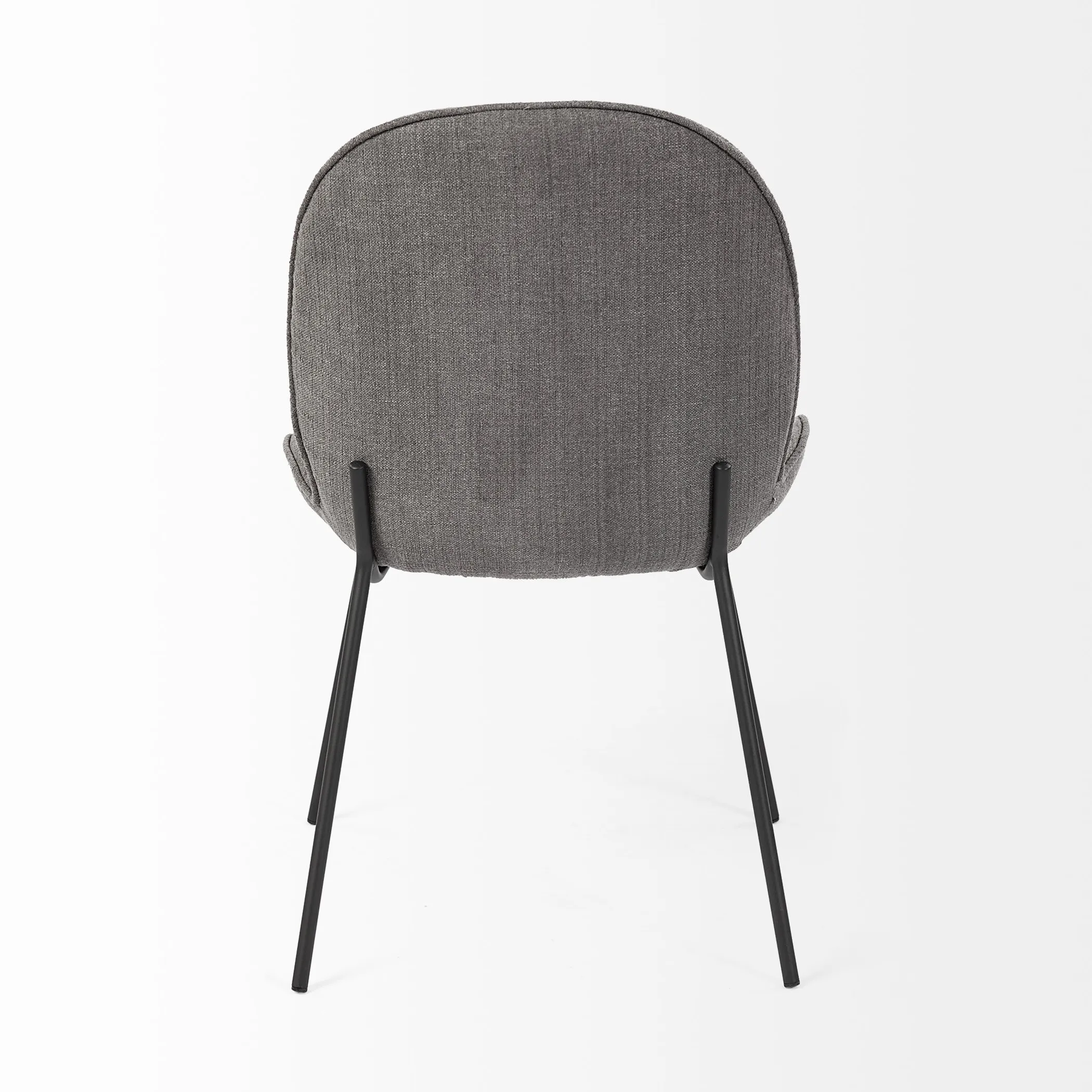 Set Of Two Gray And Black Upholstered Fabric Side Chairs - Image 4