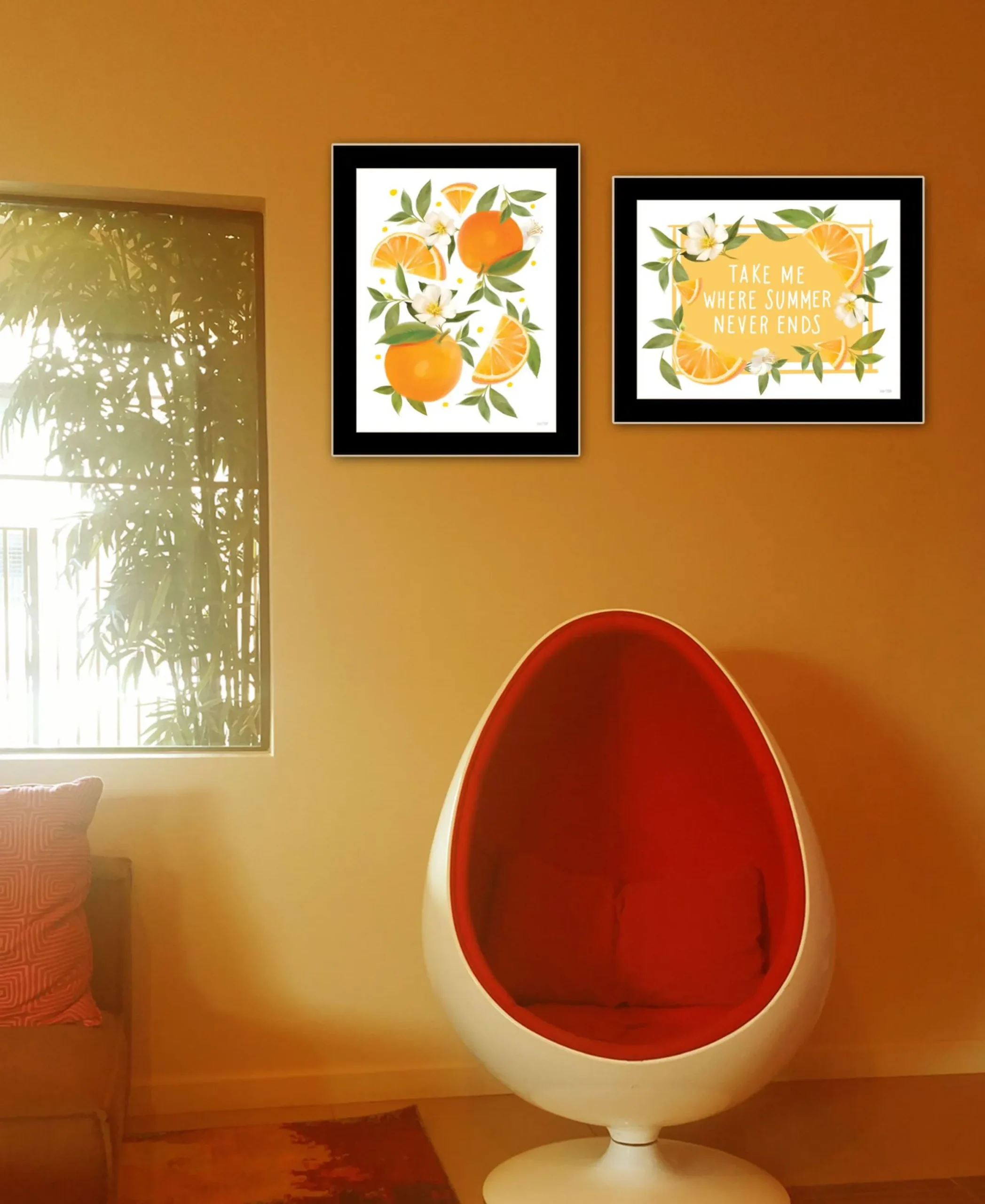 Set Of Two Take Me Where Summer Never Ends Black Framed Wall Art - Image 5