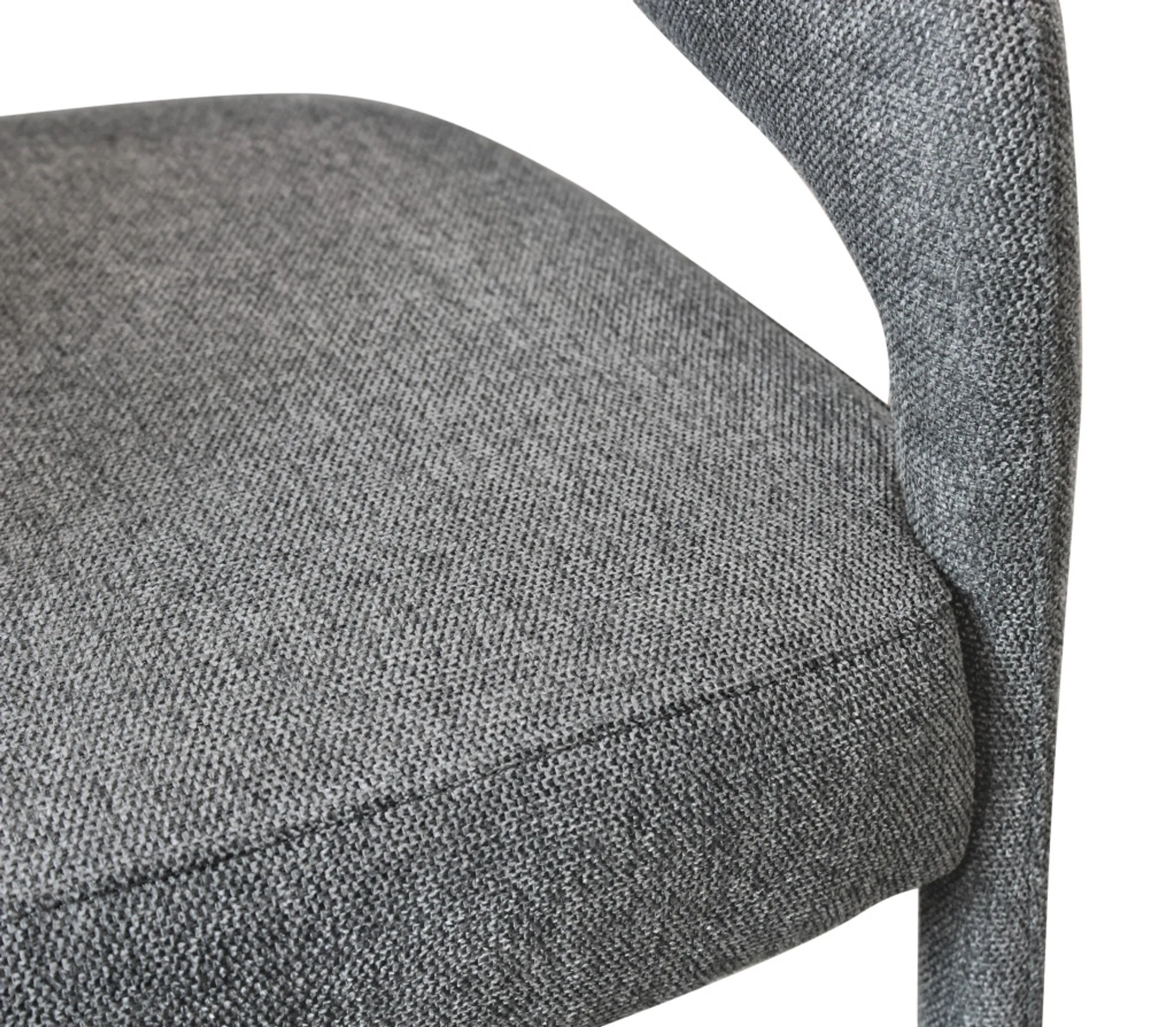 Set of Two Dark Gray Upholstered Linen Open Back Dining Side Chairs - Image 6