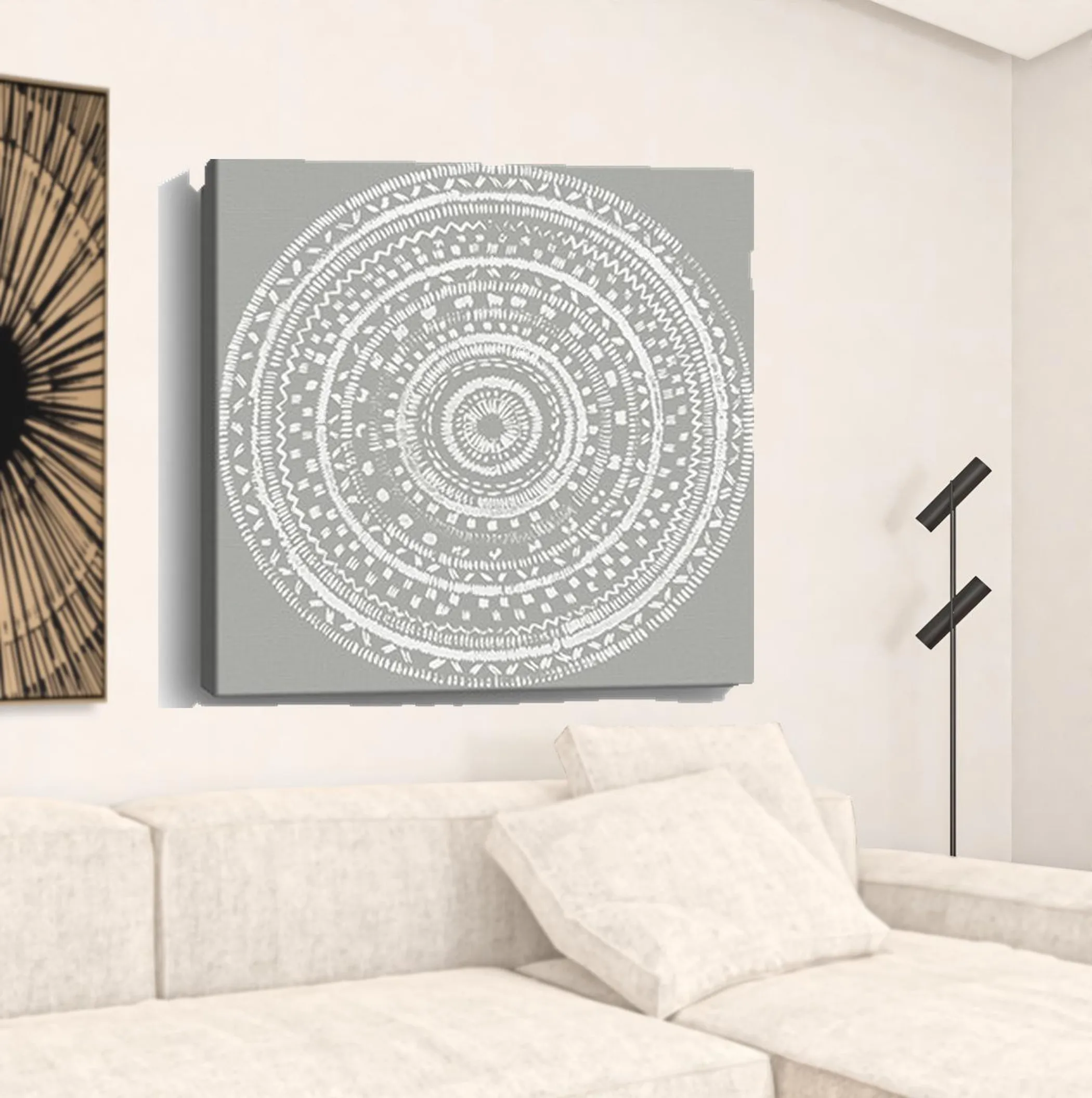 Boho White Mandala Unframed Print Wall Art - Image 6