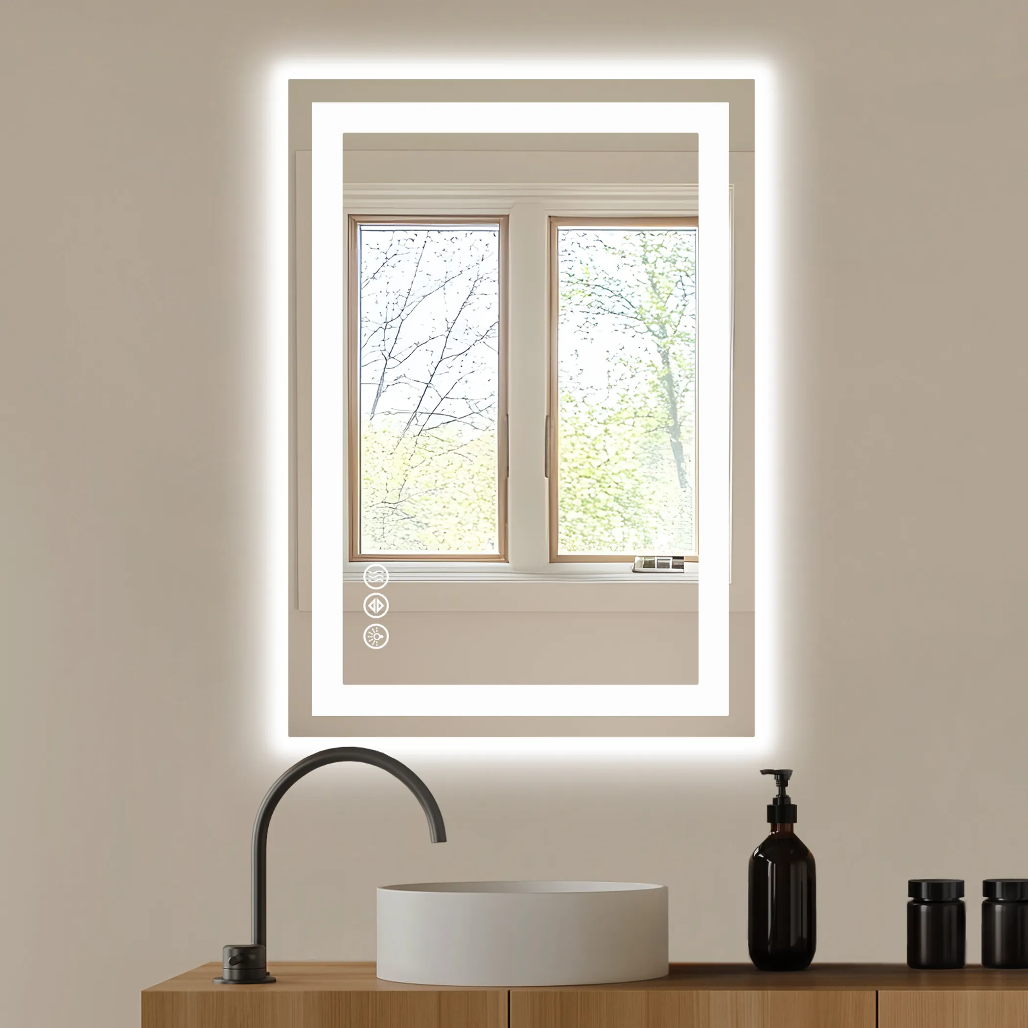 Lighted Frameless Bathroom Vanity Mirror - Image 5