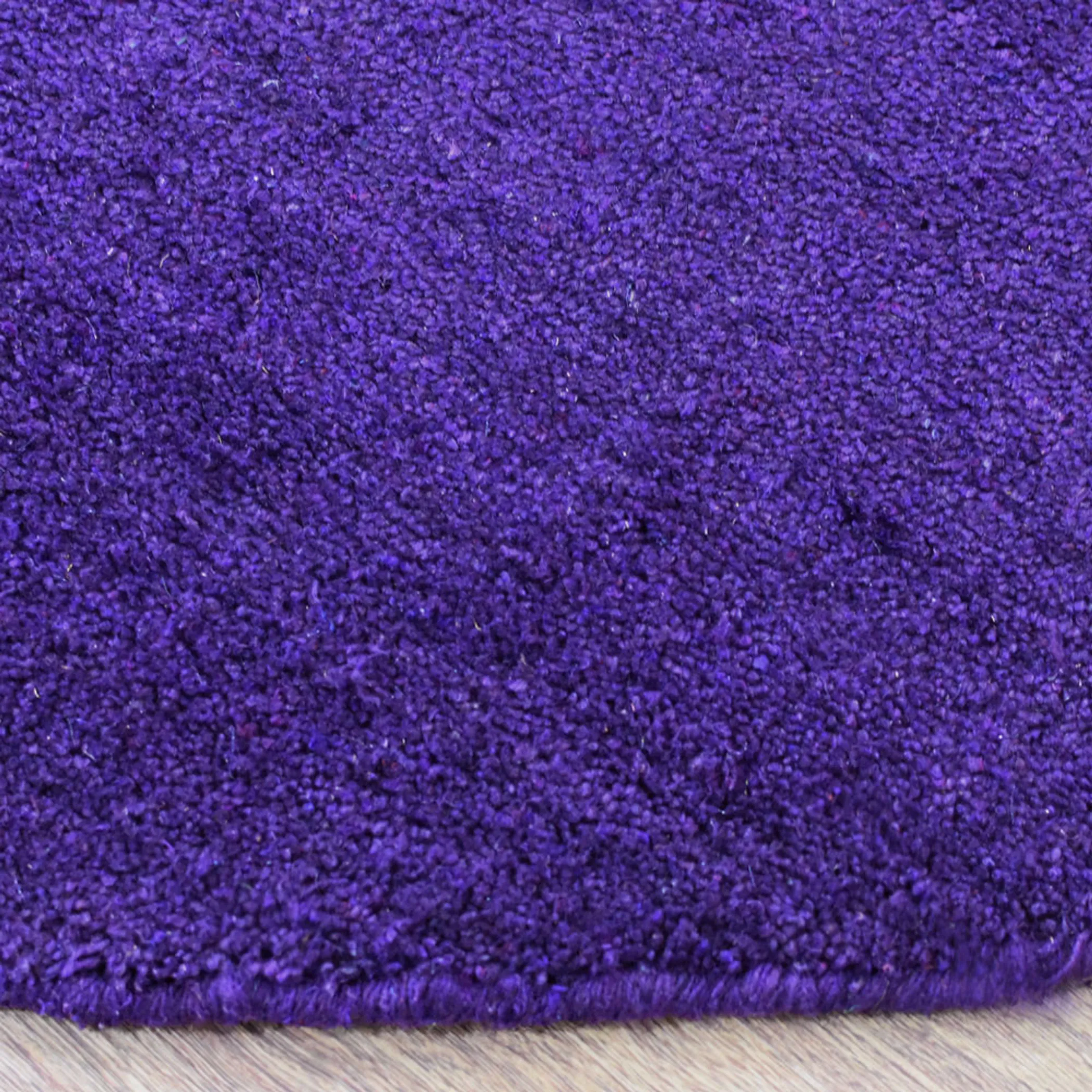 Rugsotic Carpets Hand Knotted Loom Silk Mix Round Area Rug Solid - Image 5