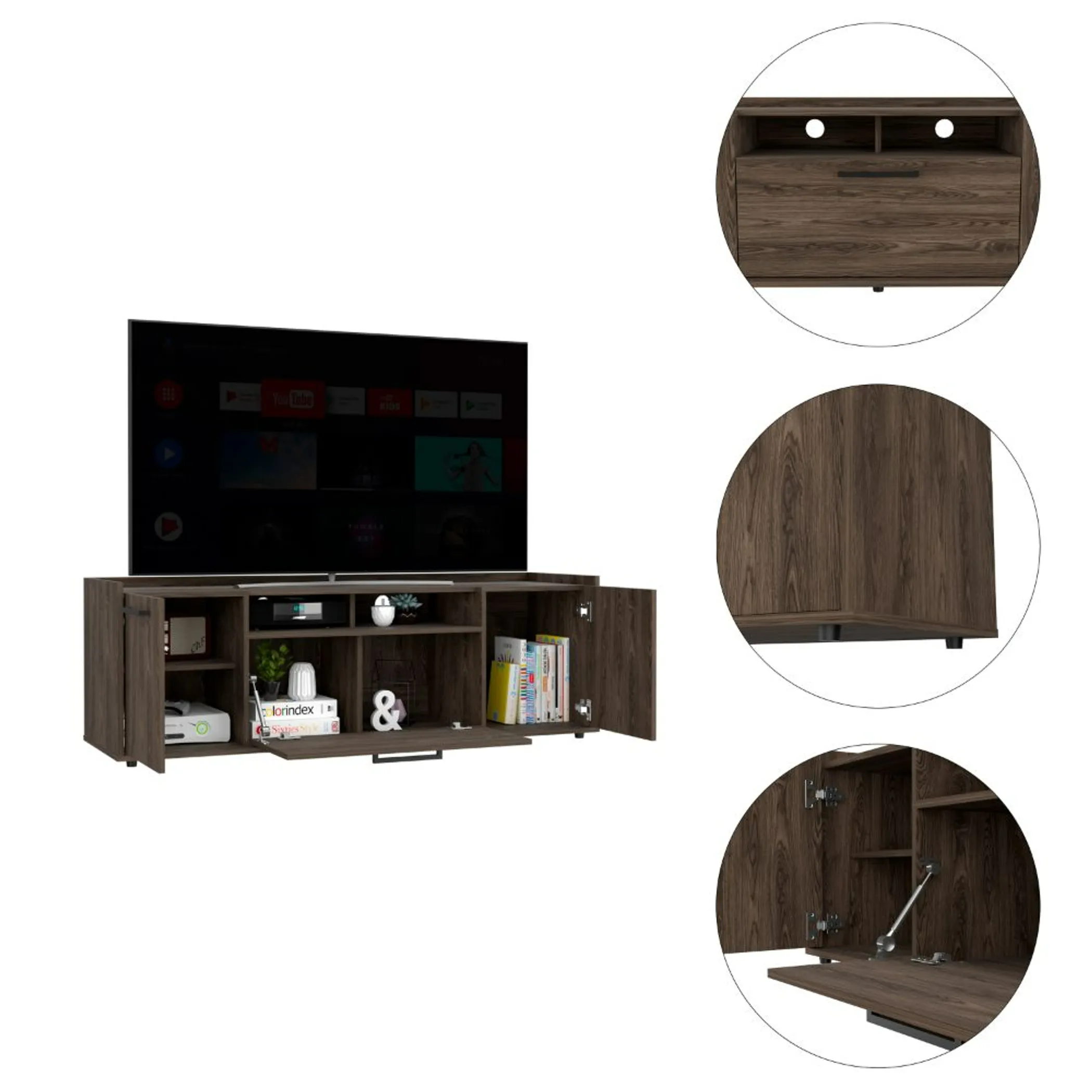 Lyon Tv Stand for TVs up to 55, One Cabinet, Double Door - Image 3