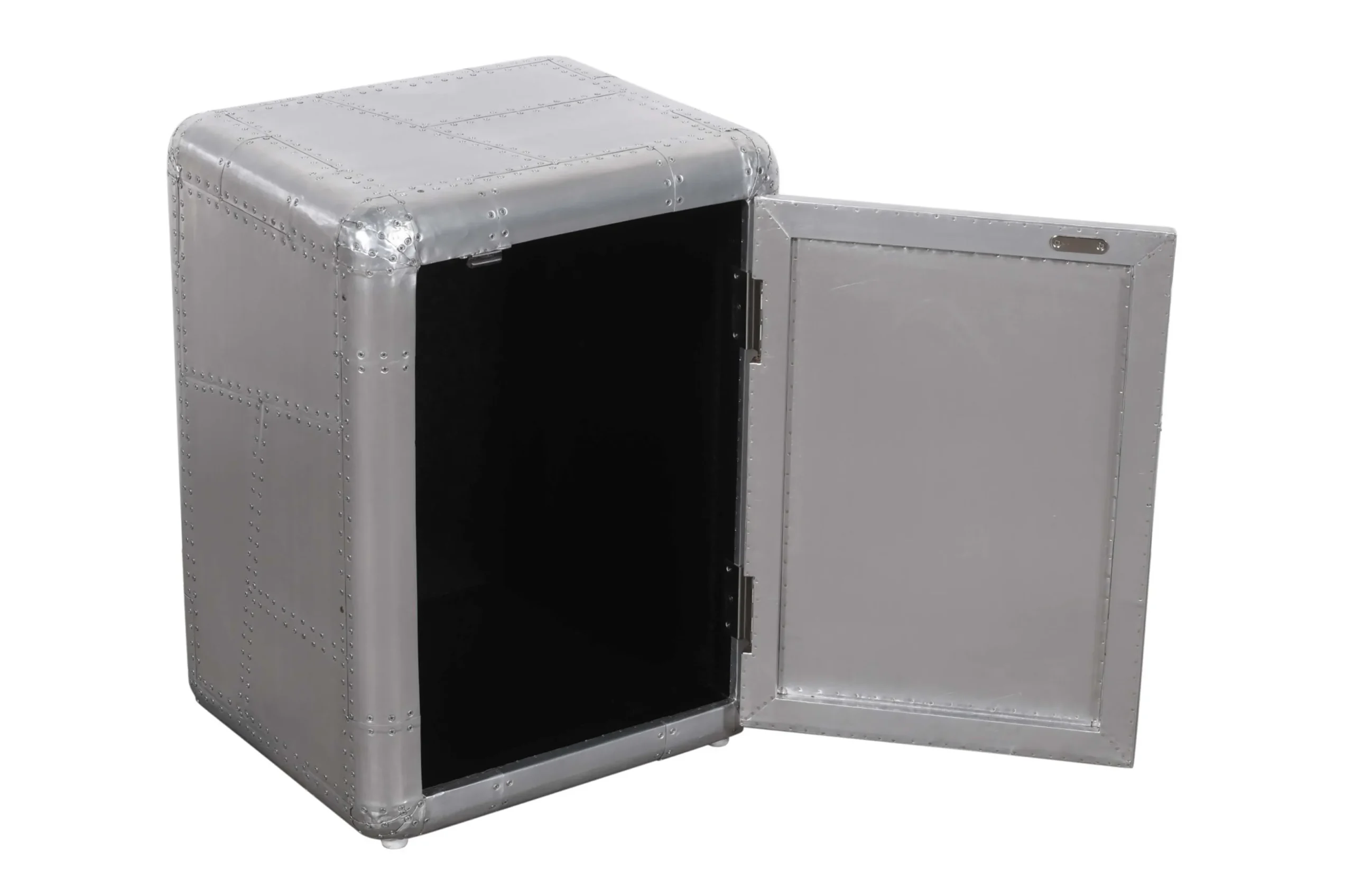 18" Silver Aluminum Standard Accent Cabinet With One Shelf - Image 2