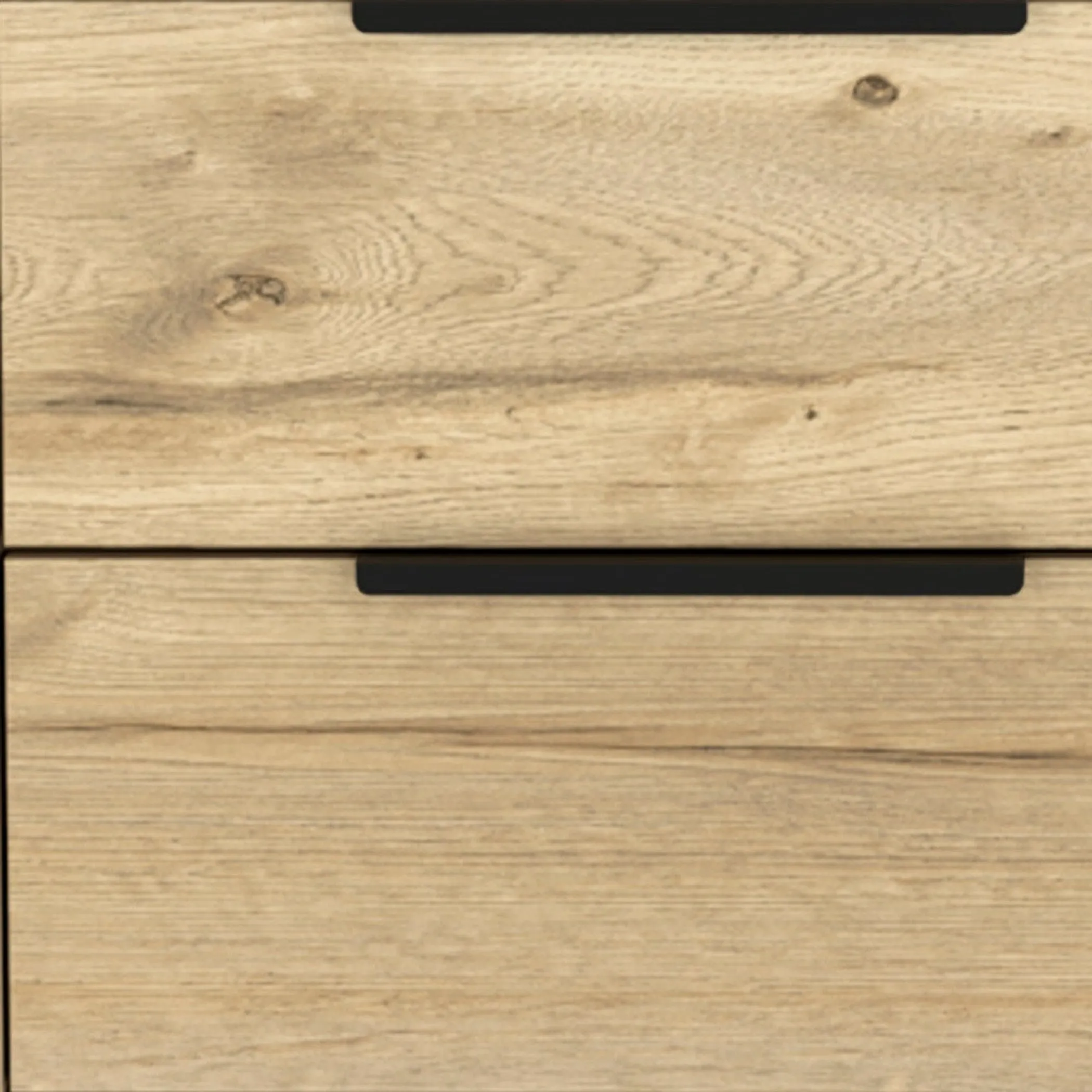 22" Oak Two Drawer Faux Wood Nightstand - Image 6