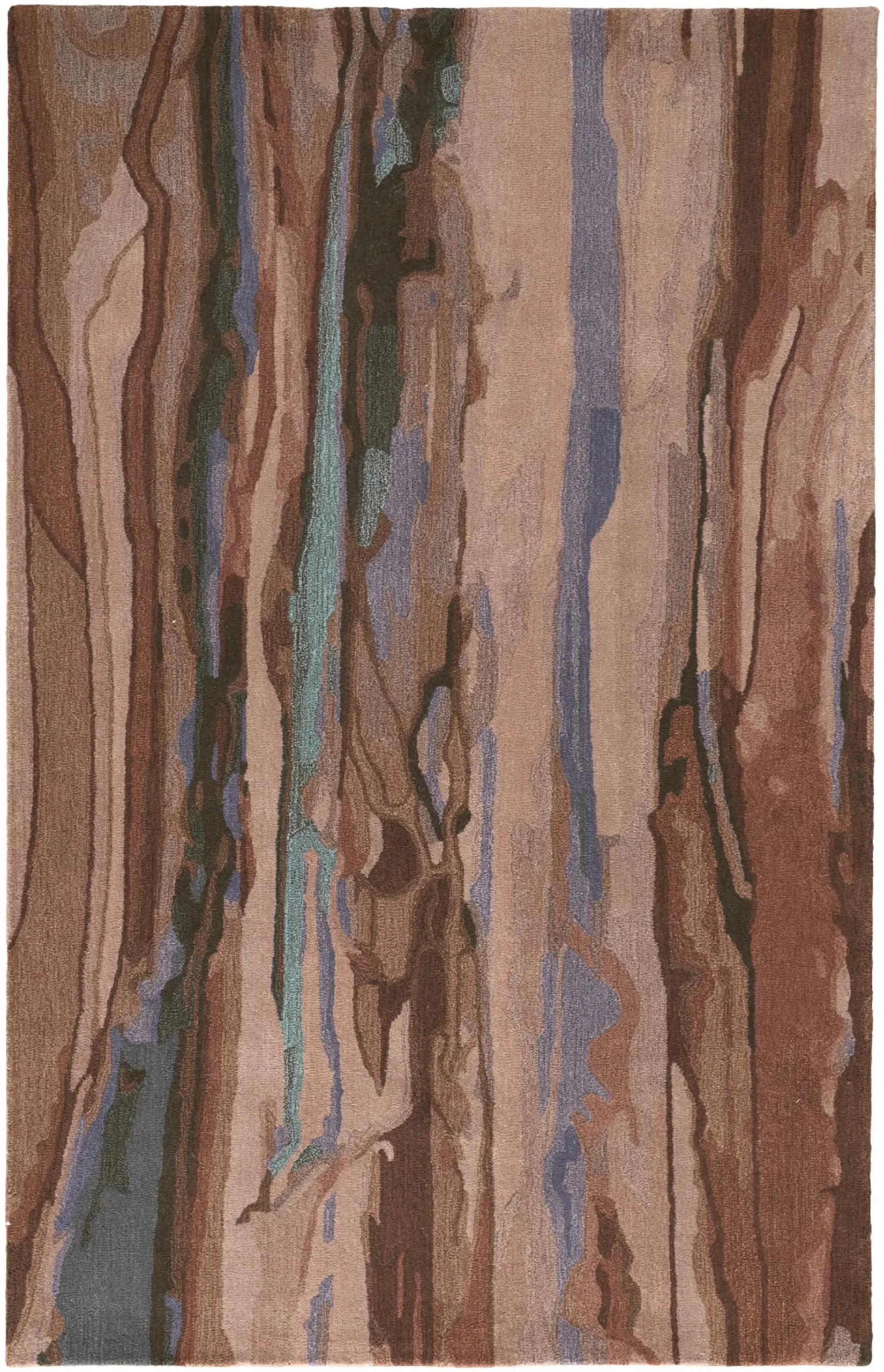 8' X 10' Blue and Red Wool Abstract Hand Tufted Area Rug - Image 2
