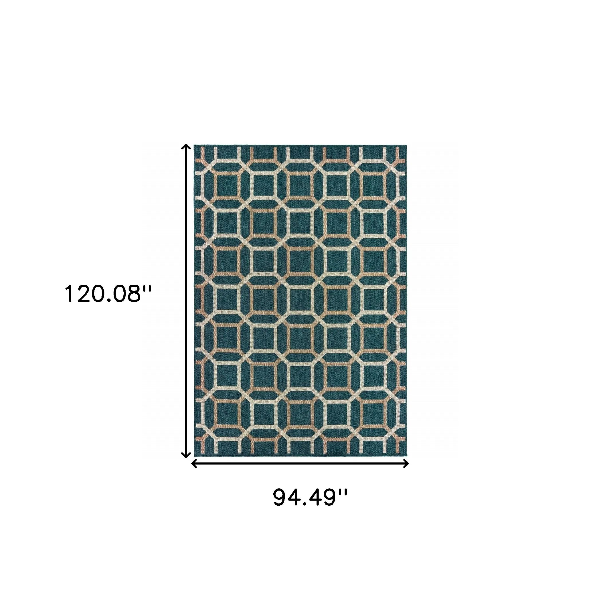 8' x 10' Blue and Gray Geometric Stain Resistant Indoor Outdoor Area Rug - Image 5