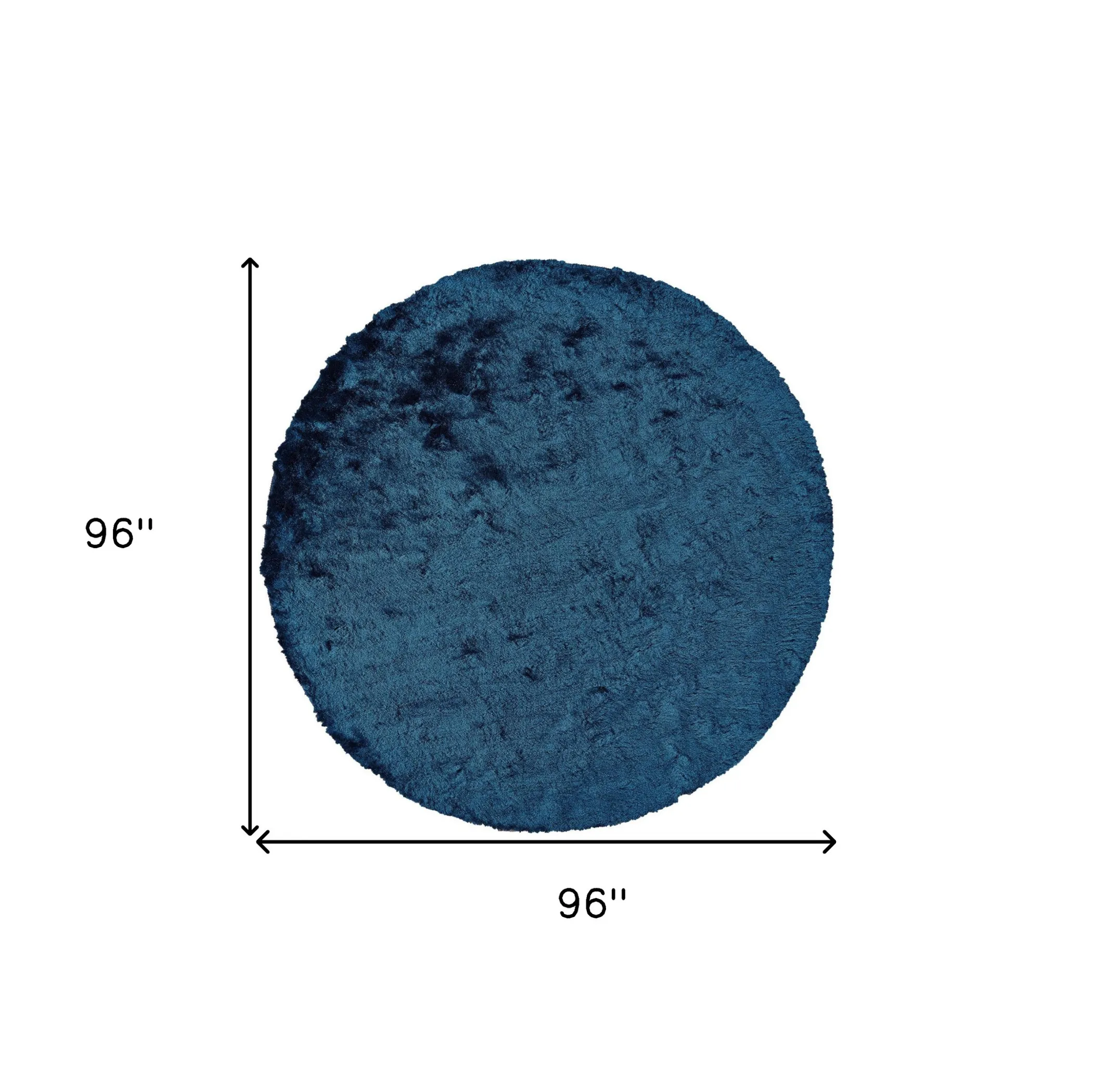 8' Blue And Green Round Shag Tufted Handmade Area Rug - Image 3