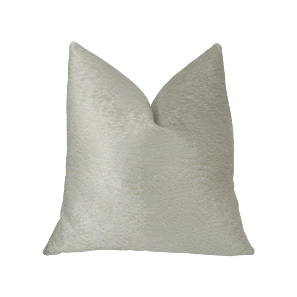 Plutus White Dove White Artificial Leather Luxury Throw Pillow