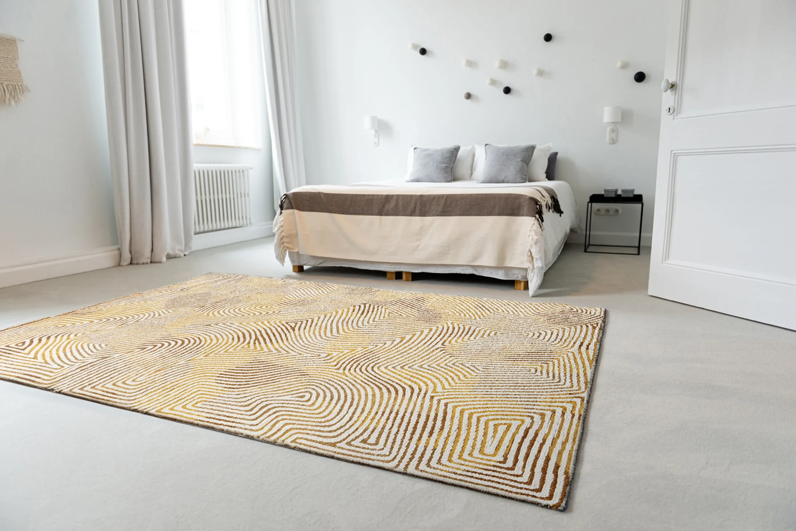 2' X 5' Beige Gold And Brown Geometric Washable Area Rug With UV Protection - Image 5