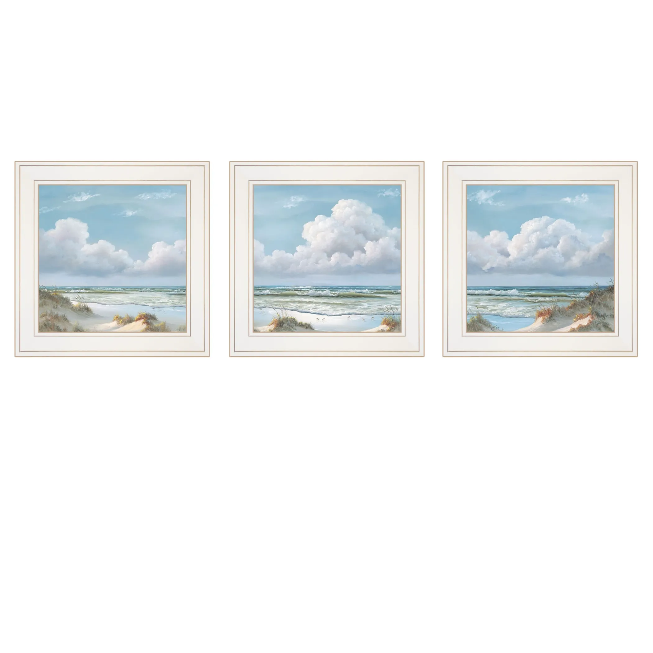 Set Of Three Beautiful Day III III White Framed Print Wall Art - Image 3