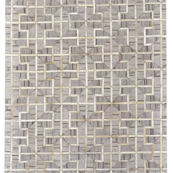8' X 11' Gray Ivory And Brown Geometric Hand Woven Area Rug
