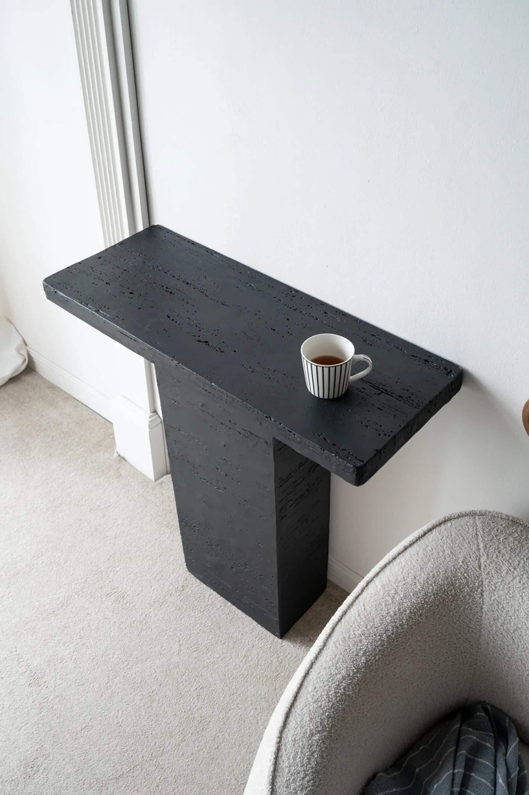 Black Rectangular Coffee Table With Pedestal Base - Image 6