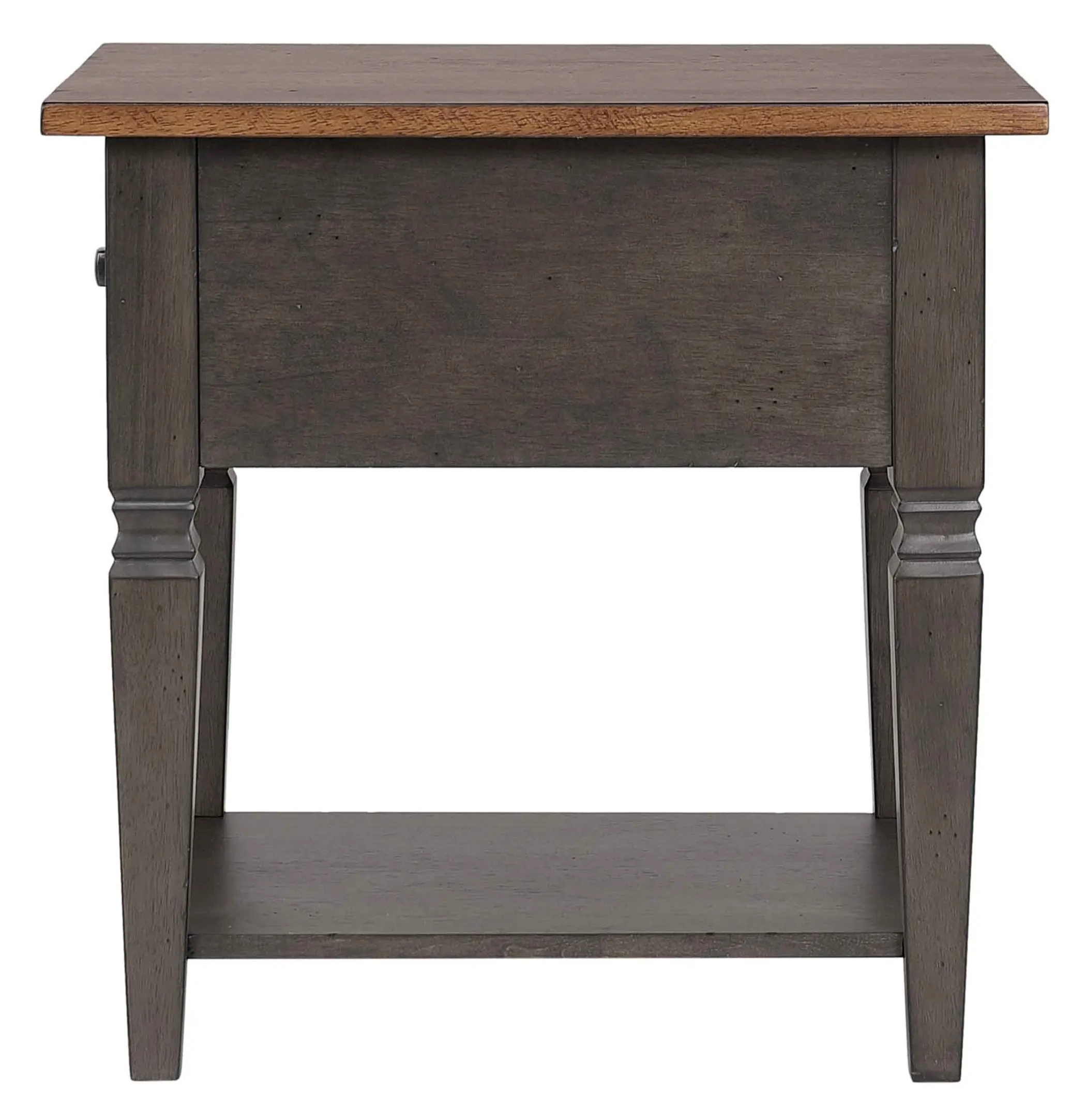 Sunset Trading Dakota Living Room End Table with Drawer and Shelf Storage | 20"W Sofa Sidetable | Two-Tone Distressed Brown and Ash Gray Solid Wood B. - Image 4