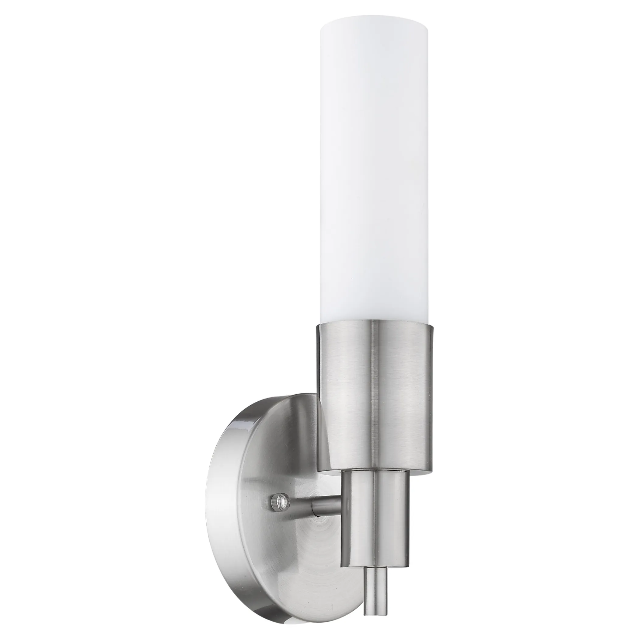 Silver Narrow Wall Light with Frosted Glass Shade - Image 2