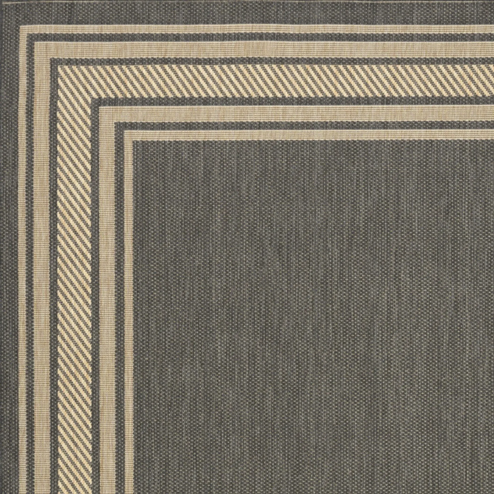 6' X 9' Charcoal Geometric Indoor Outdoor Area Rug - Image 3