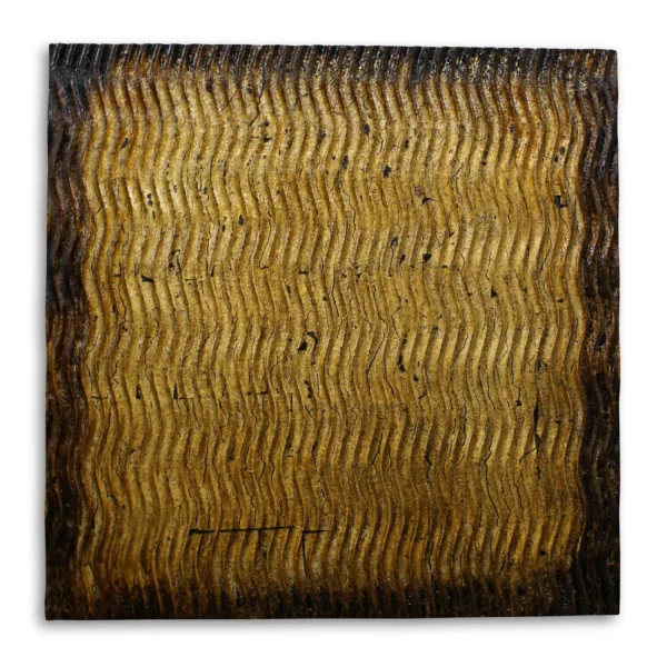 Bronze Metallic Ridge Wood Wall Art