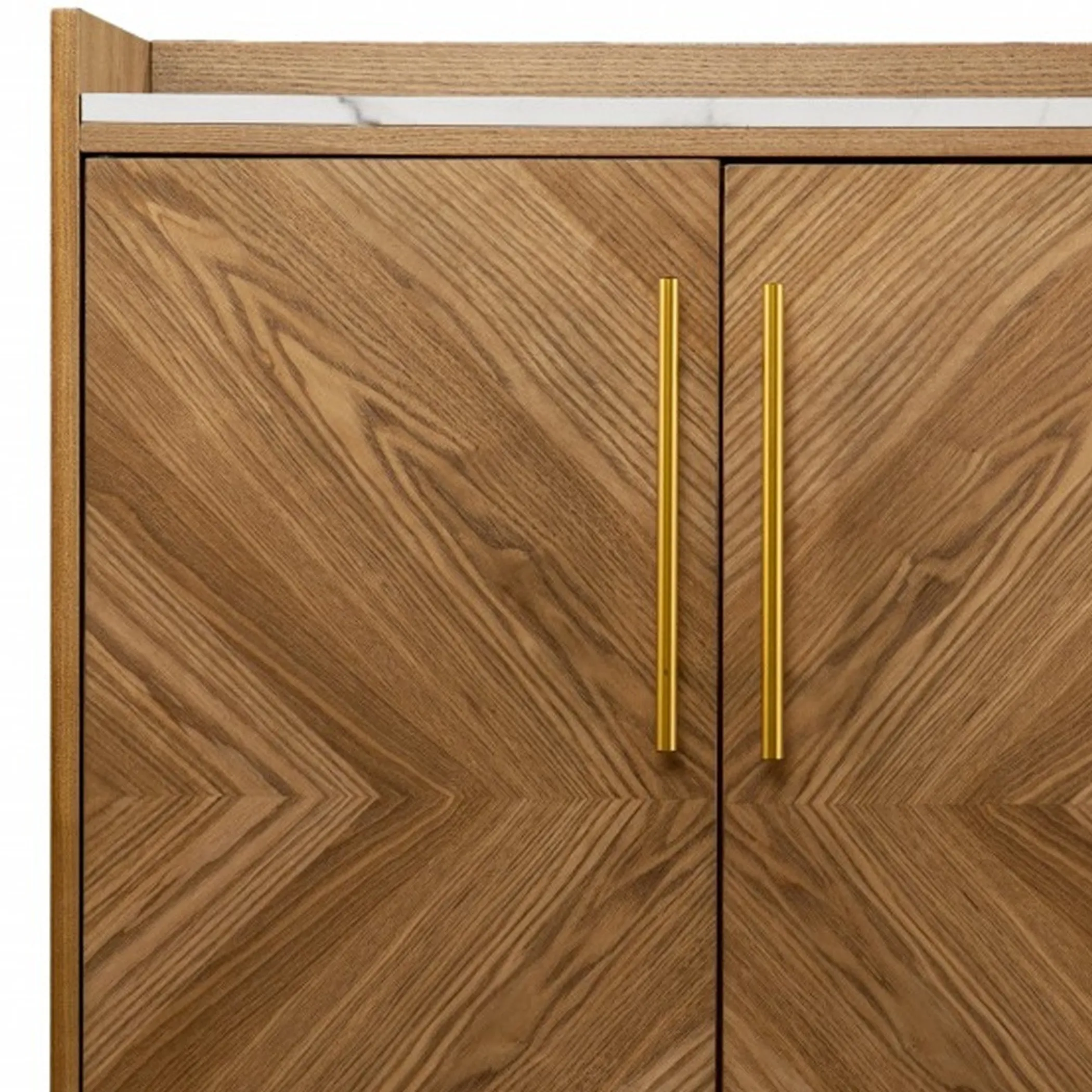 Retro Gold Natural and Faux Marble Wine Cabinet - Image 6
