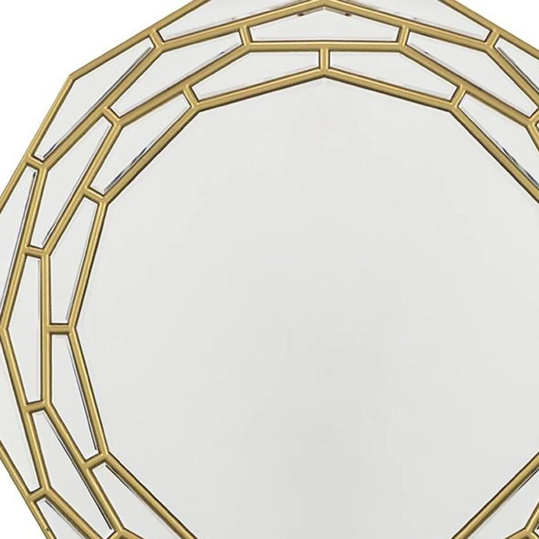 35" Gold Round Framed Accent Mirror - Image 3
