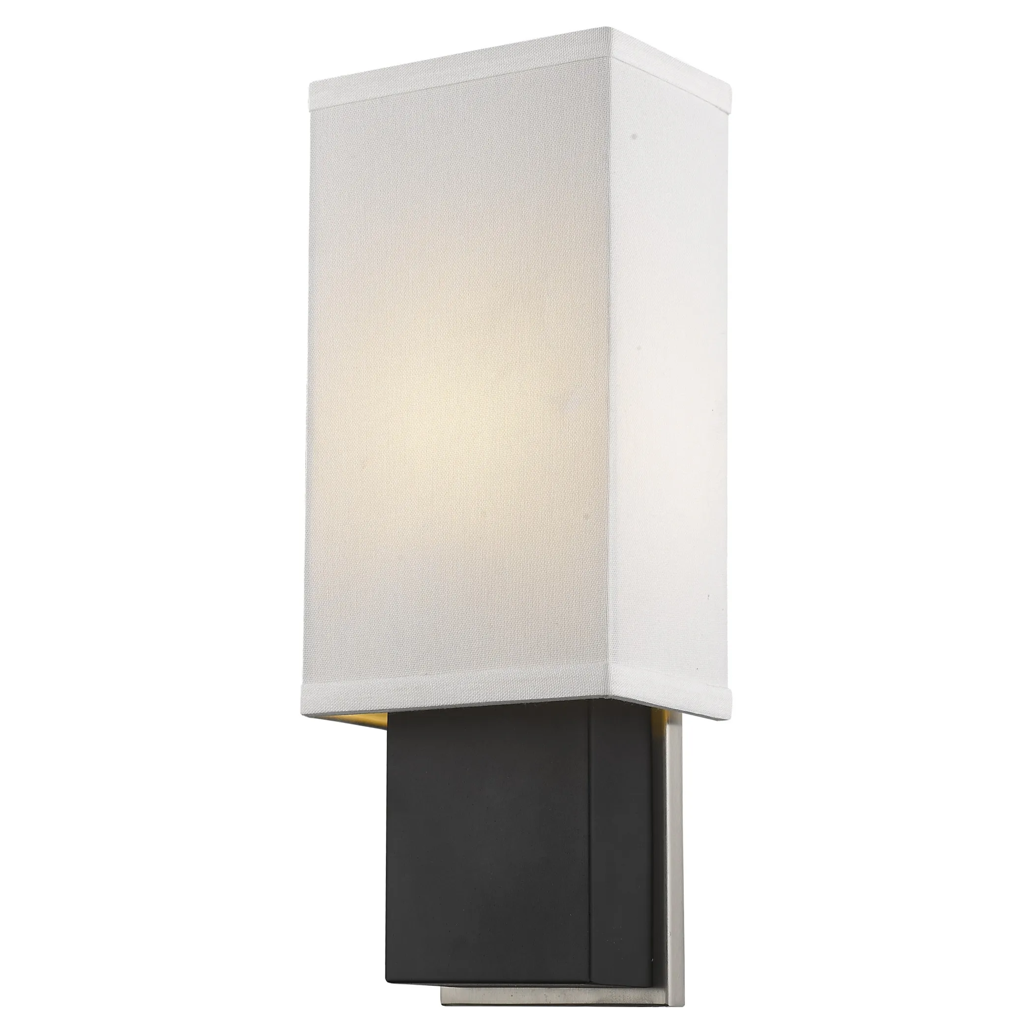 Rectangular Wall Sconce with Linen Fabric Shade - Image 2