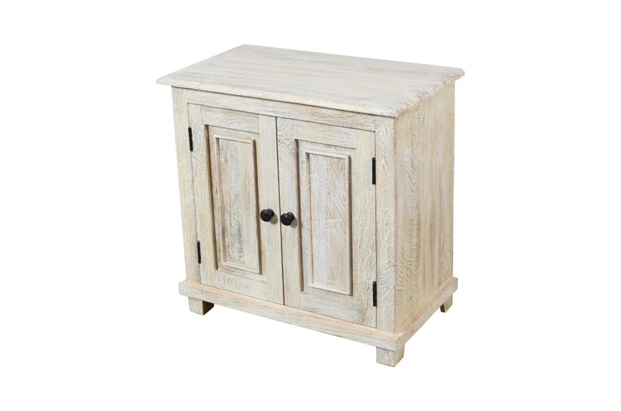 28" Distressed White Solid Wood Nightstand With Storage - Image 5