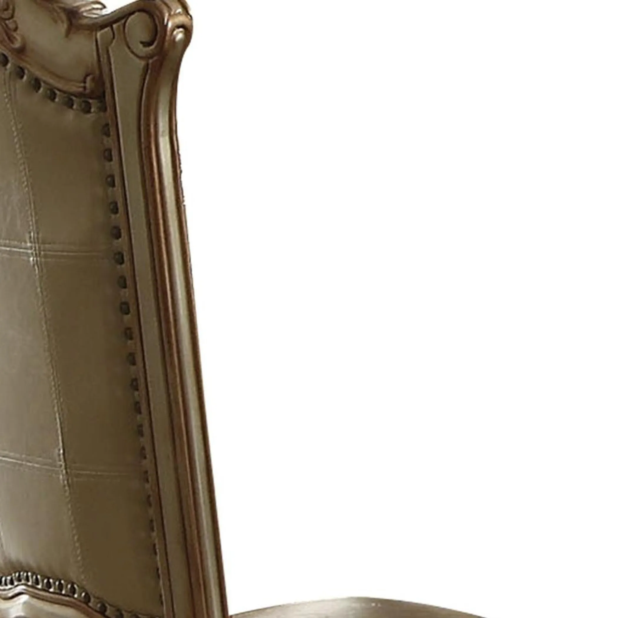 Set of Two Upholstered Faux Leather And Wood Dining Side Chairs - Image 5