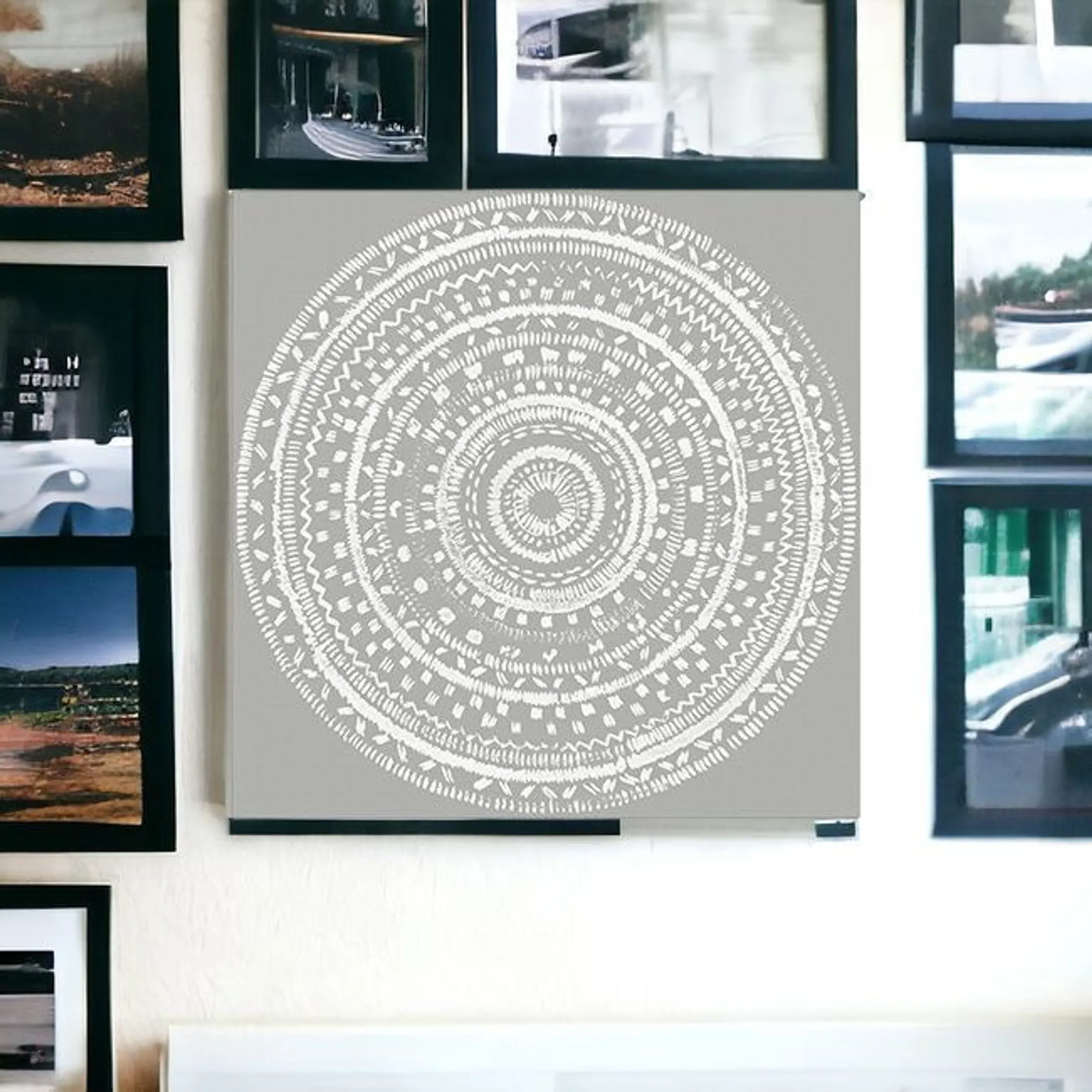Boho White Mandala Unframed Print Wall Art - Image 3