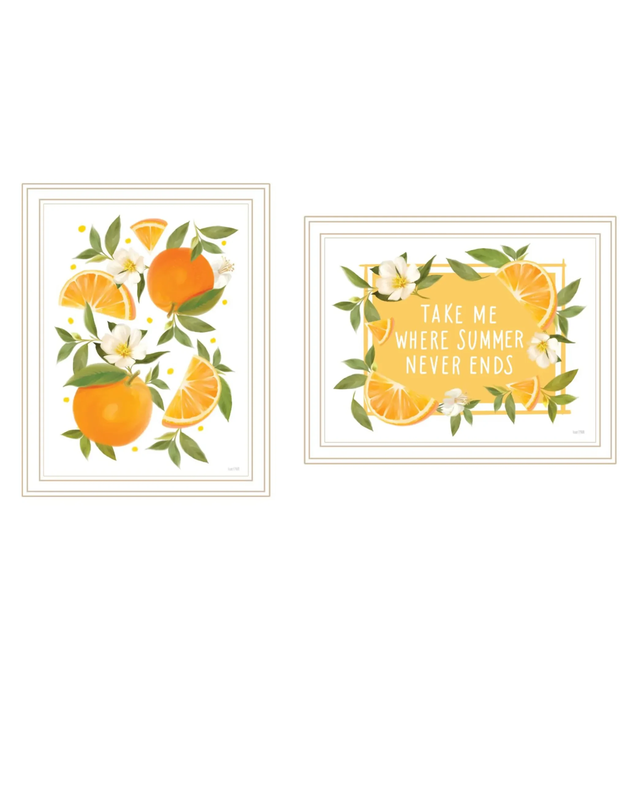 Set Of Two Take Me Where Summer Never Ends White Framed Wall Art - Image 2