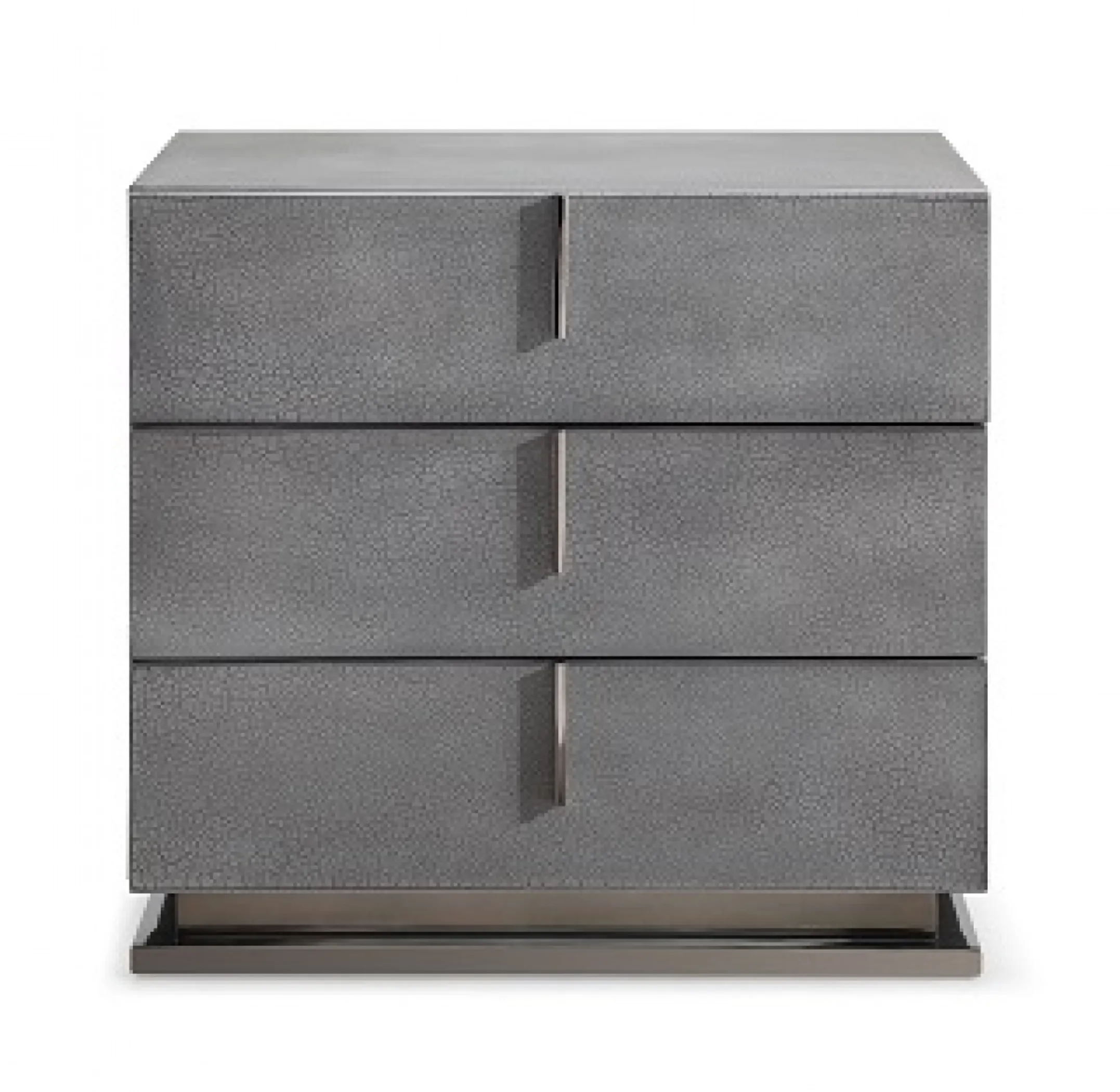 22" Gray Crackle Finish Three Drawer Nightstand - Image 2