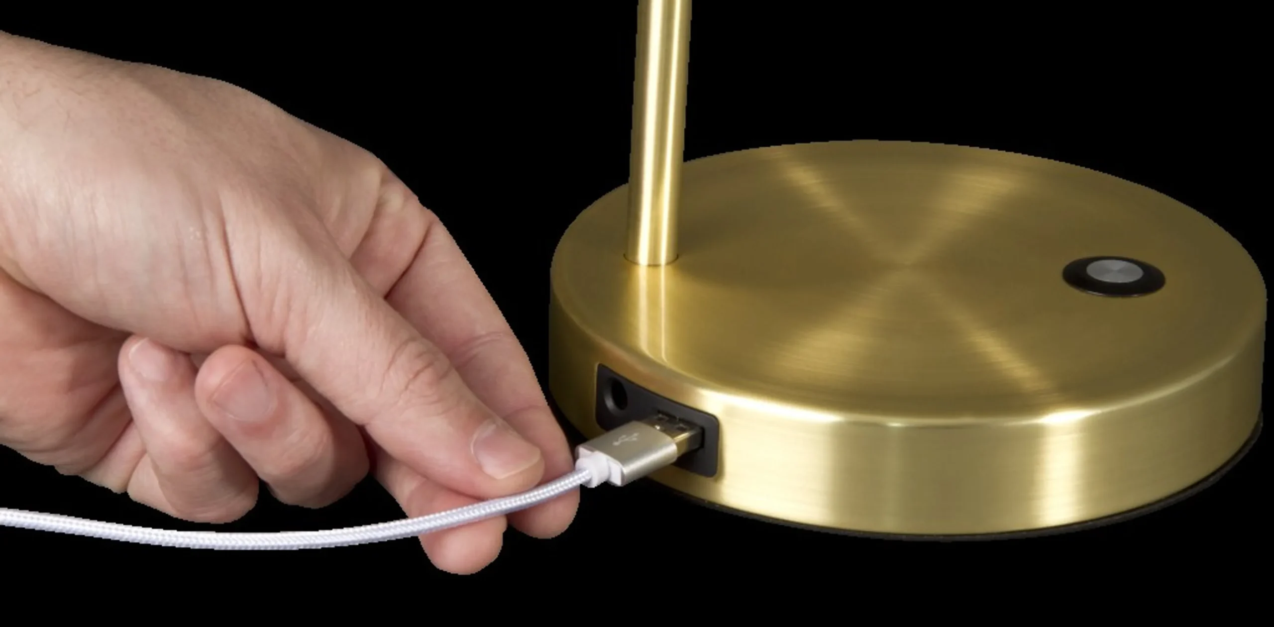Shiny Satin Brass LED Adjustable Desk Lamp - Image 4