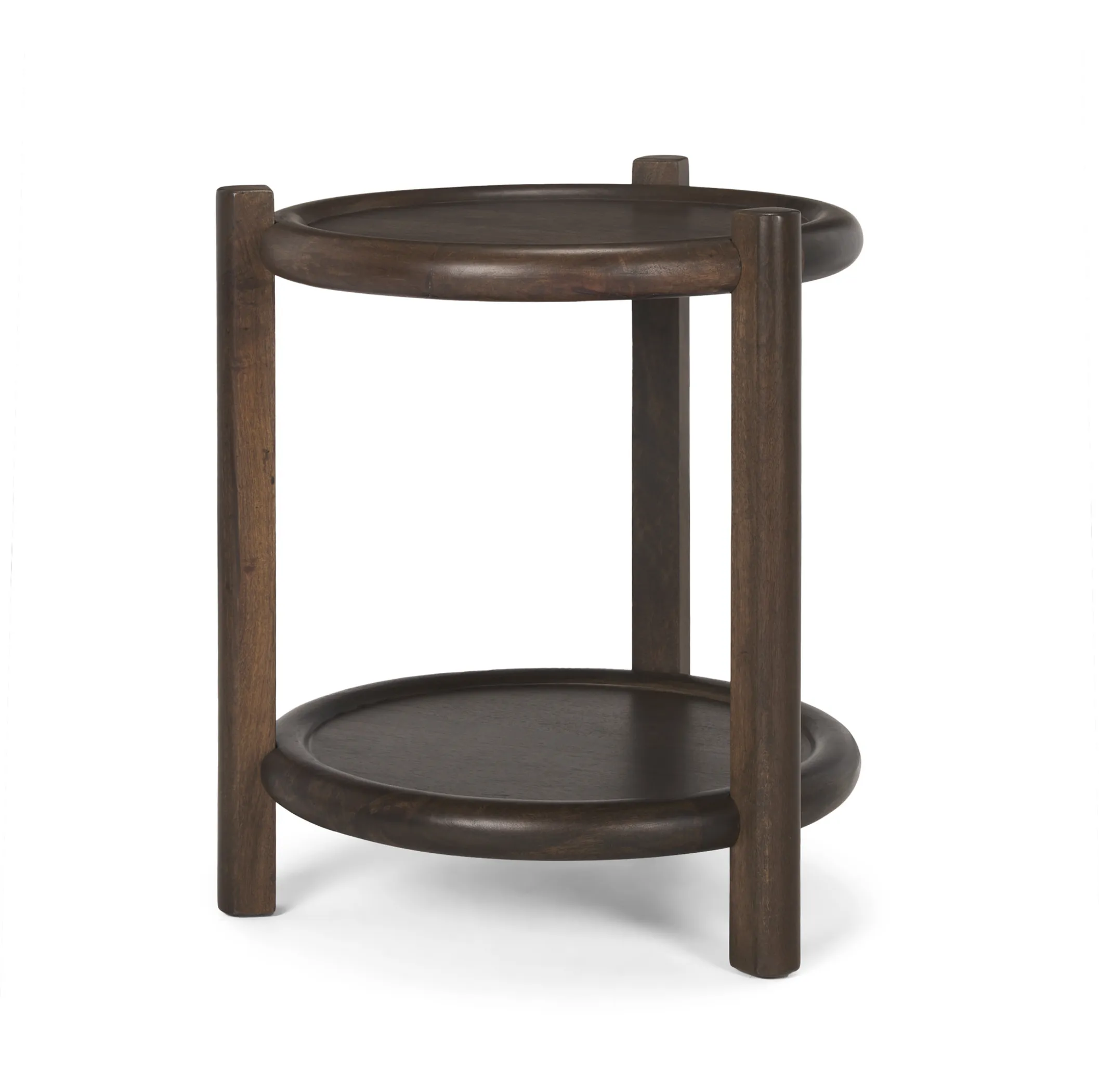 24" Dark Brown Solid Wood Tray Table - Image 2