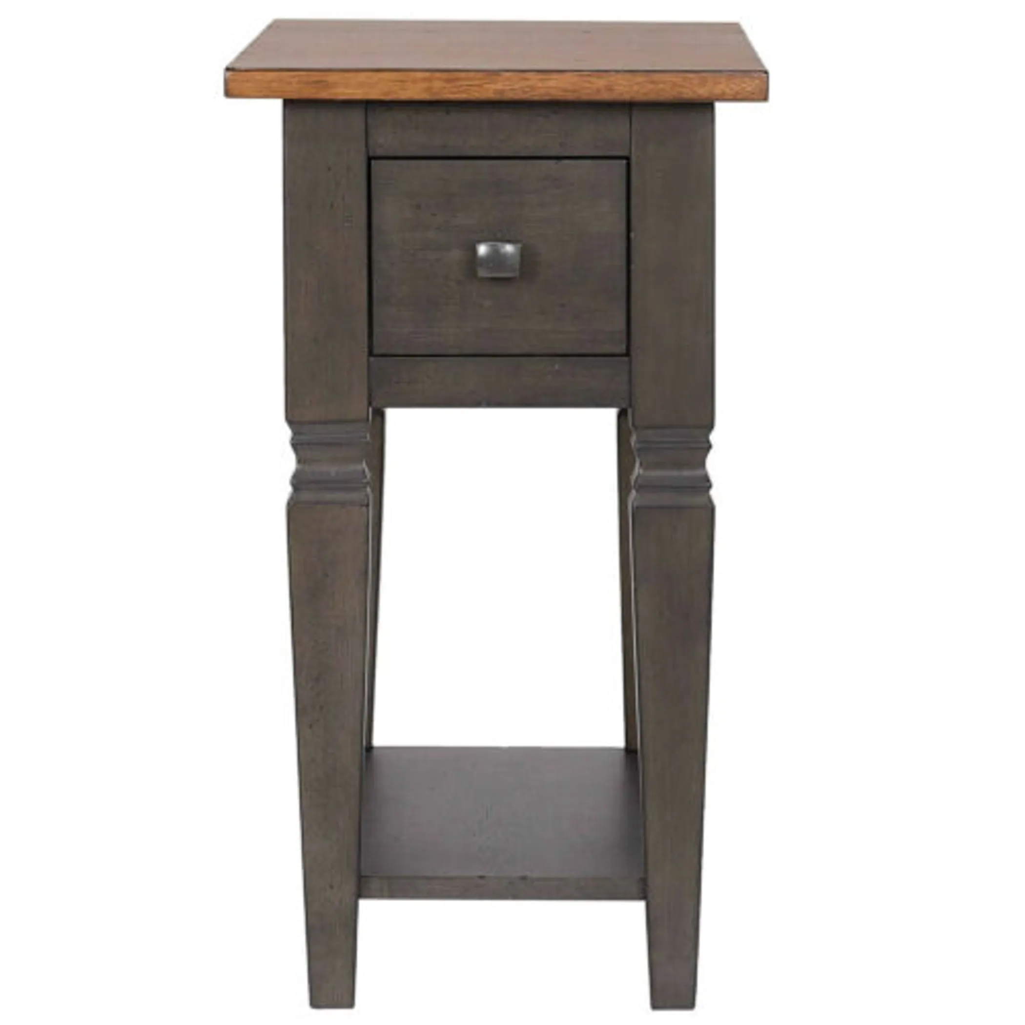 Sunset Trading Dakota 14" Narrow End Table with Drawer & Shelf Storage | Solid Wood Recliner Side Table | Slim Bedroom Nighstand | Living Room Chair. - Image 3