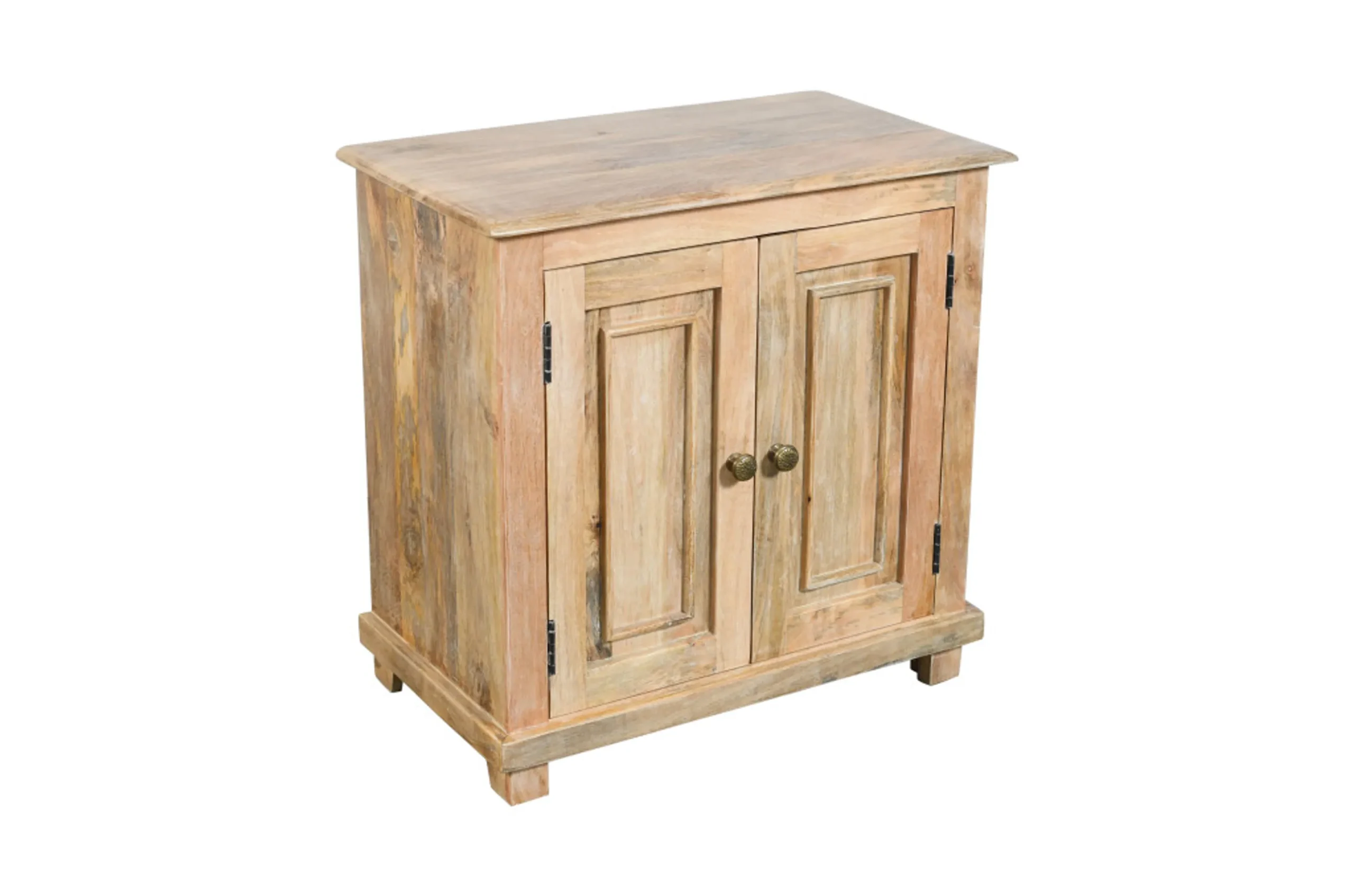 28" Distressed Natural Solid Wood Nightstand With Storage - Image 3