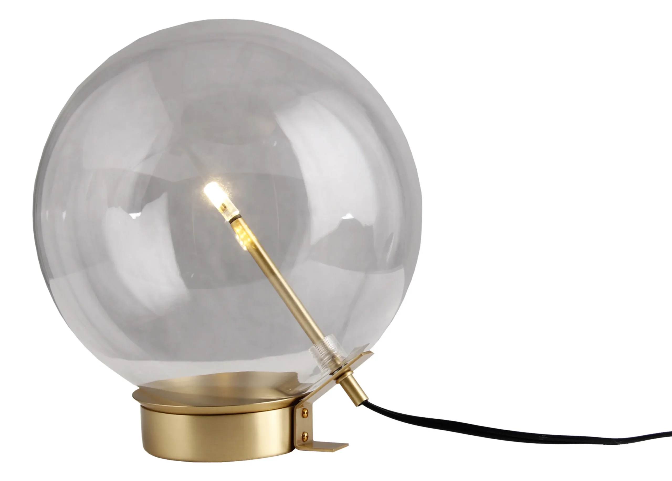 11" Brass Metal Globe Table Lamp - Image 4