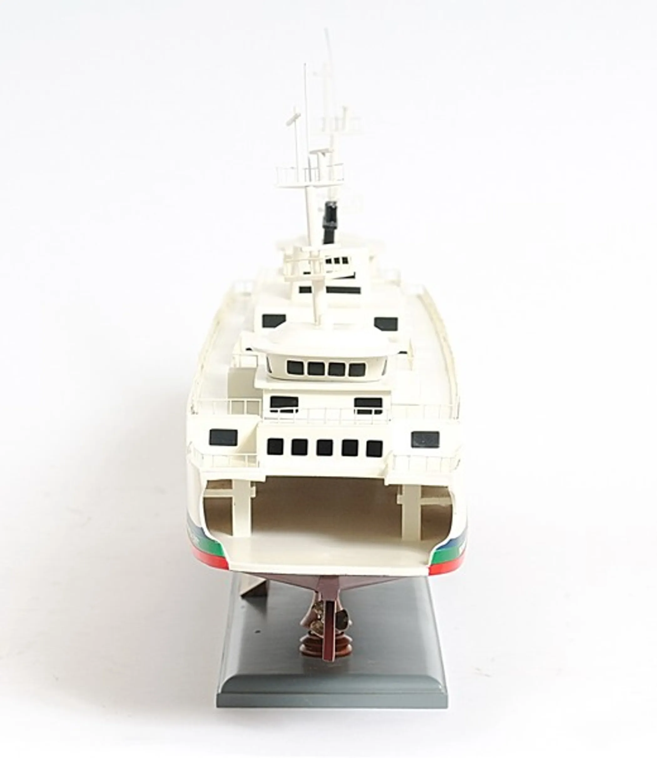 11" Brown and White Washington Ferry Boat Hand Painted Decorative Boat - Image 4