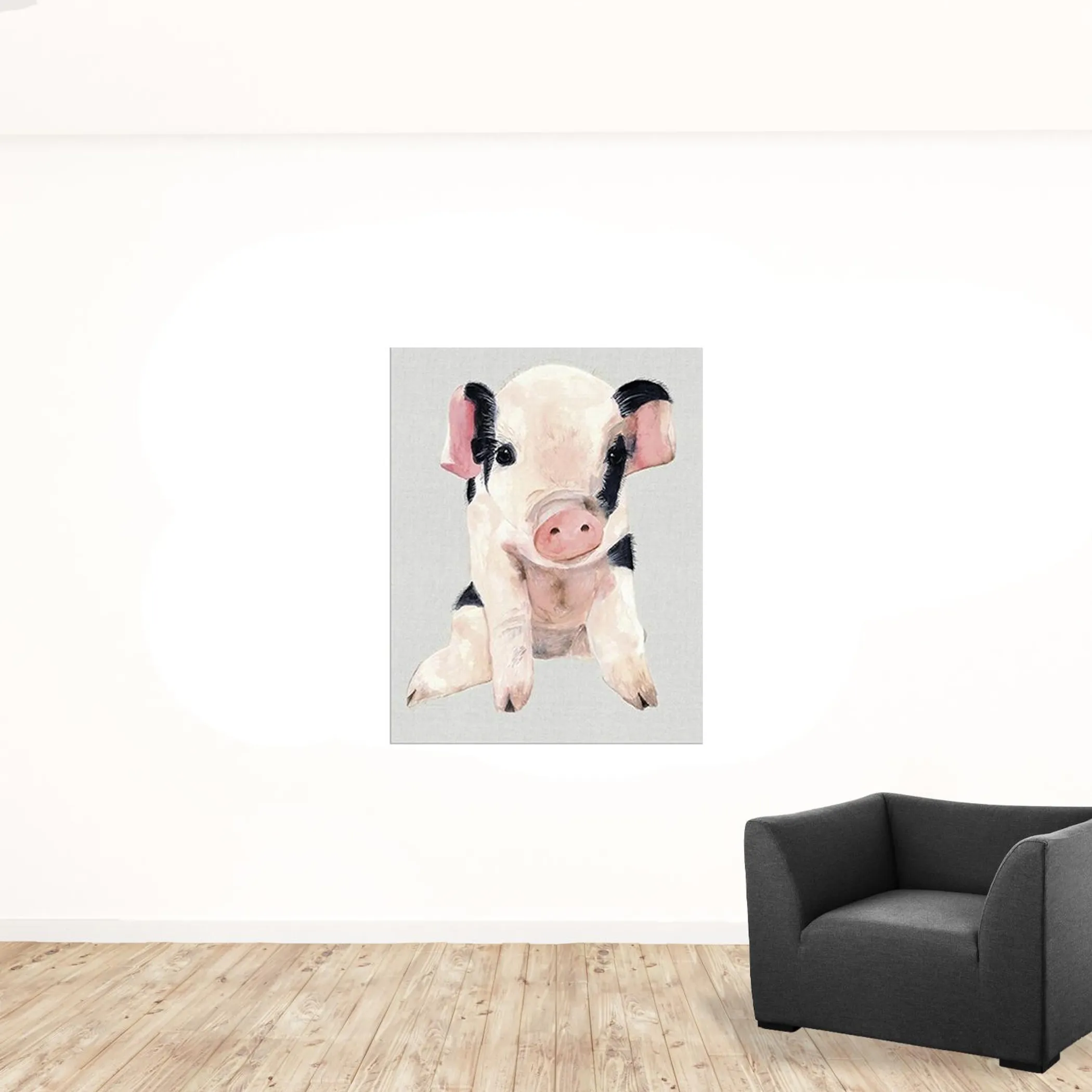 Cute Pink Piglet Unframed Print Wall Art - Image 2