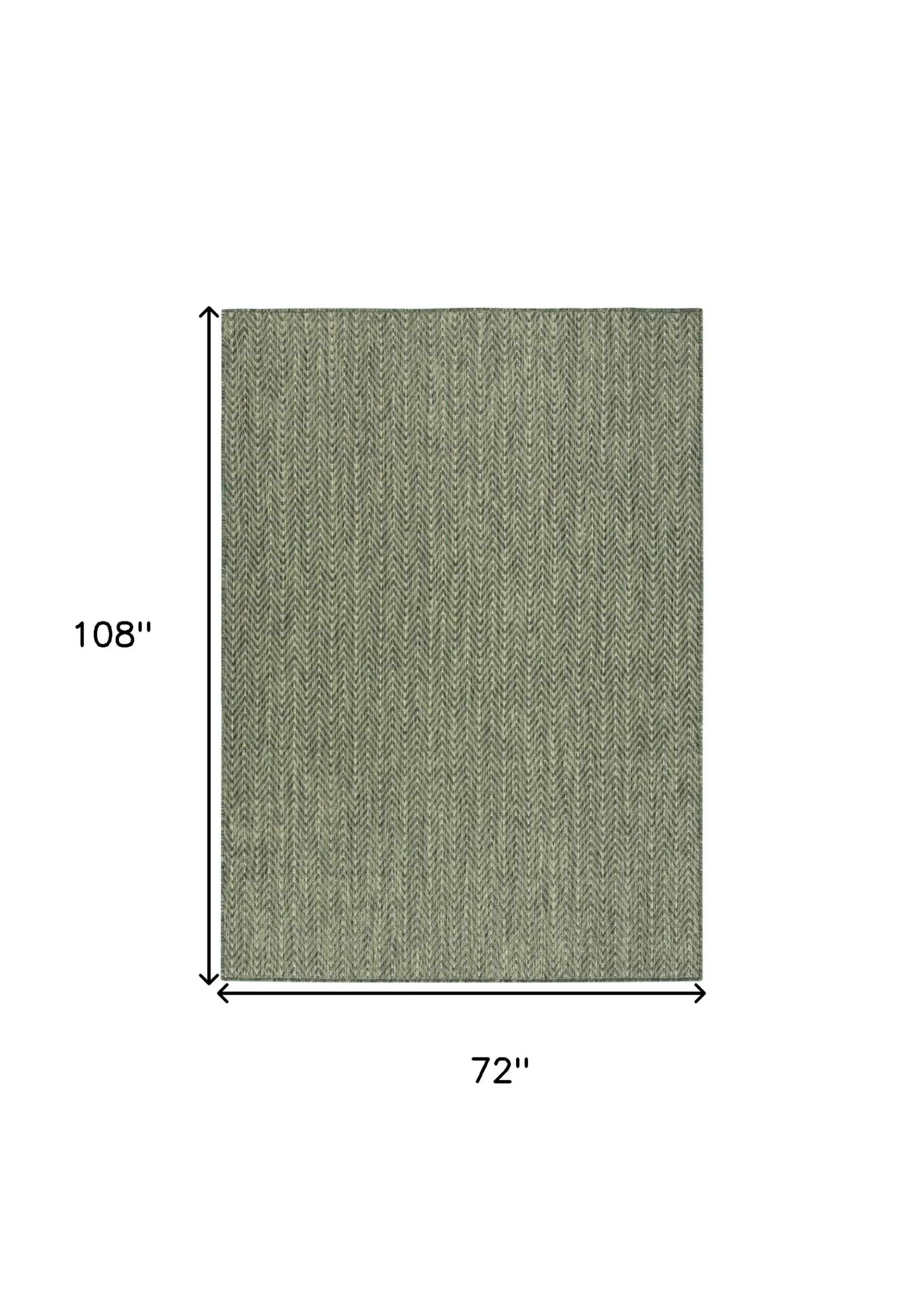6' X 9' Green Geometric Indoor Outdoor Area Rug - Image 2