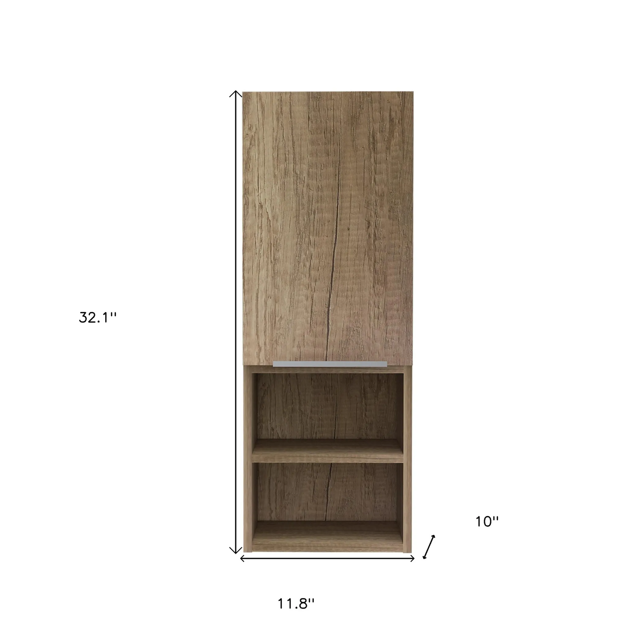 12" Wood Brown Standard Accent Cabinet With Four Shelves - Image 6
