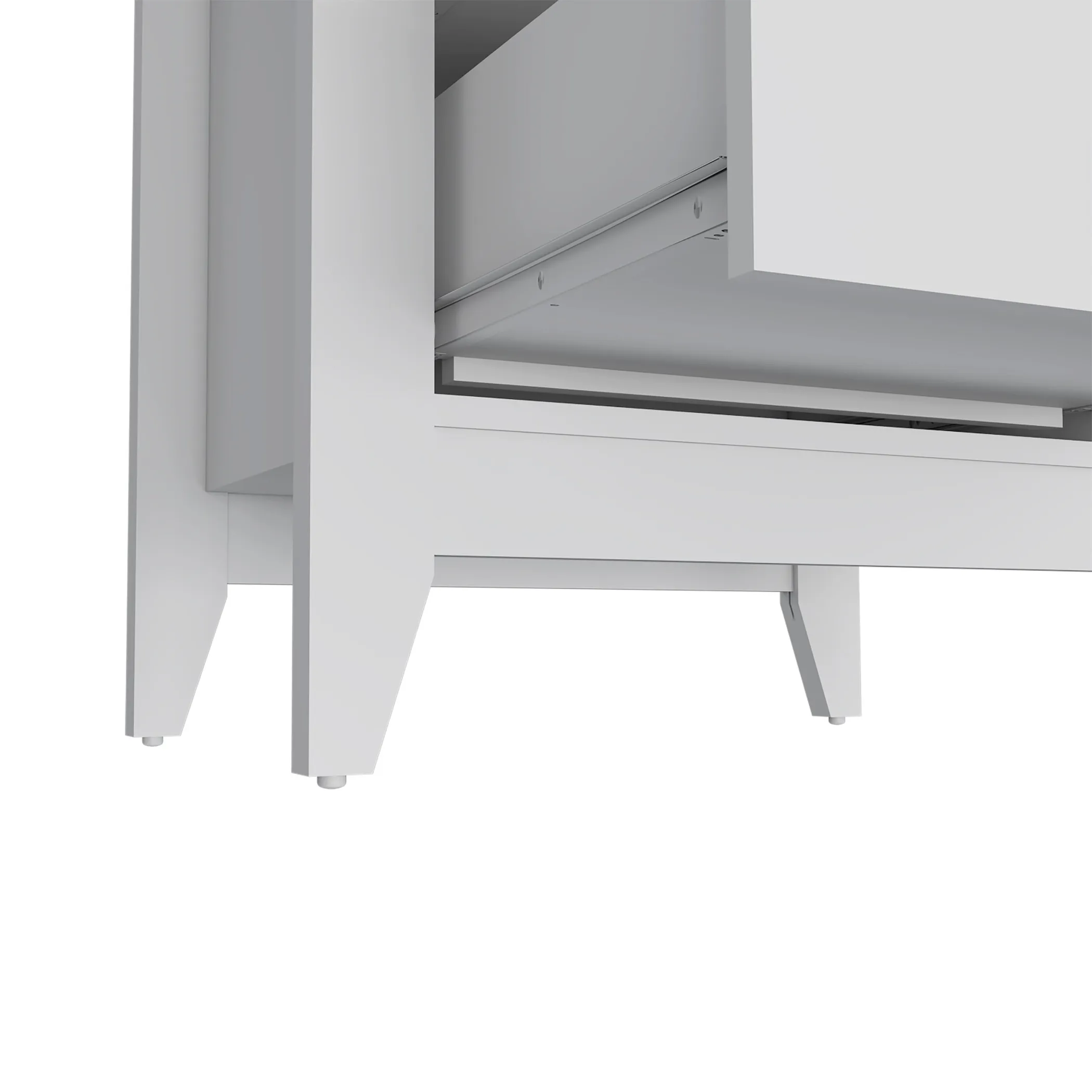 24" White Two Drawer Faux Wood Nightstand - Image 6